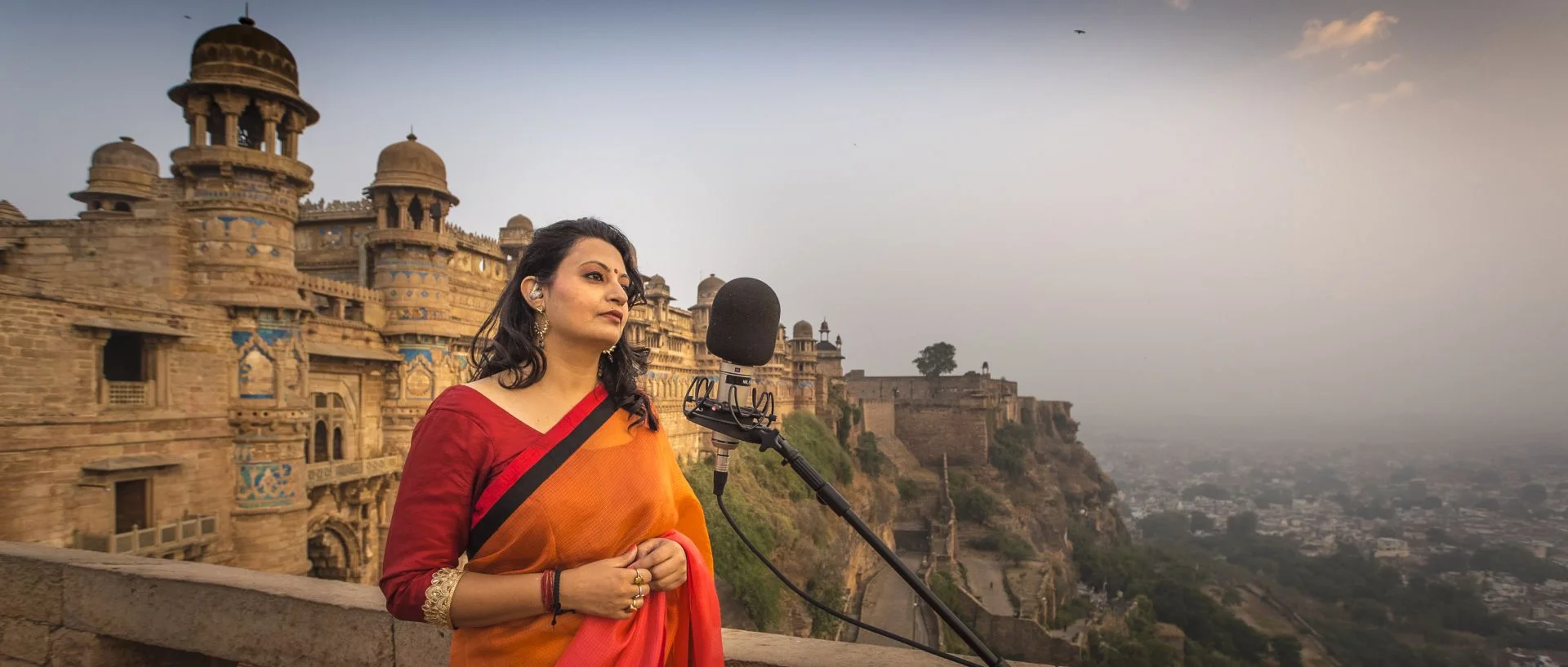 Meeta Pandit recording in Gwalior, India