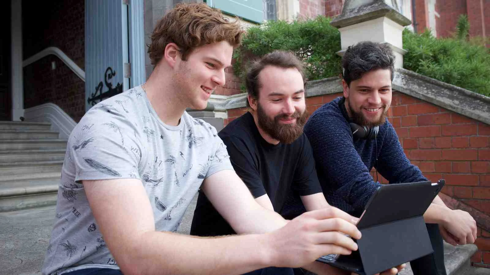 3 astonishingly capable Victoria University of Wellington Master's Students - on No Man's Land Scholarships and an integral part of the creation of the work. L-R Steffan Paton, Jack Hooker, Kenyon Shankie.