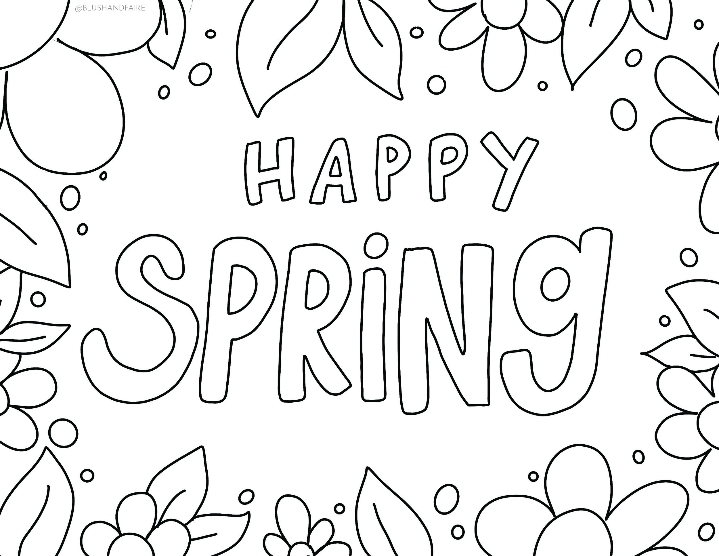 Download 119+ Happy Spring Coloring Pages PNG PDF File - Best New