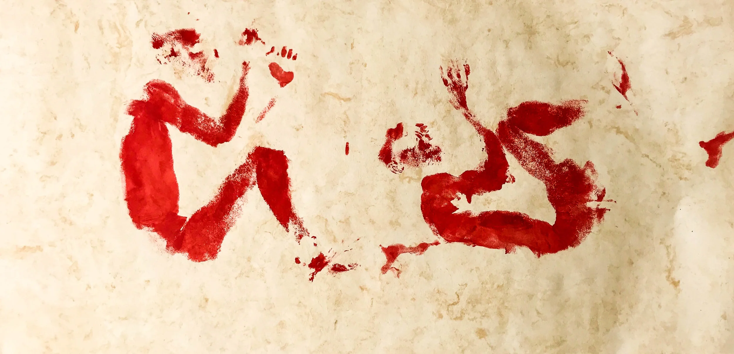 2017 Body print with acrylic paint on amate paper 122 x 244 cm