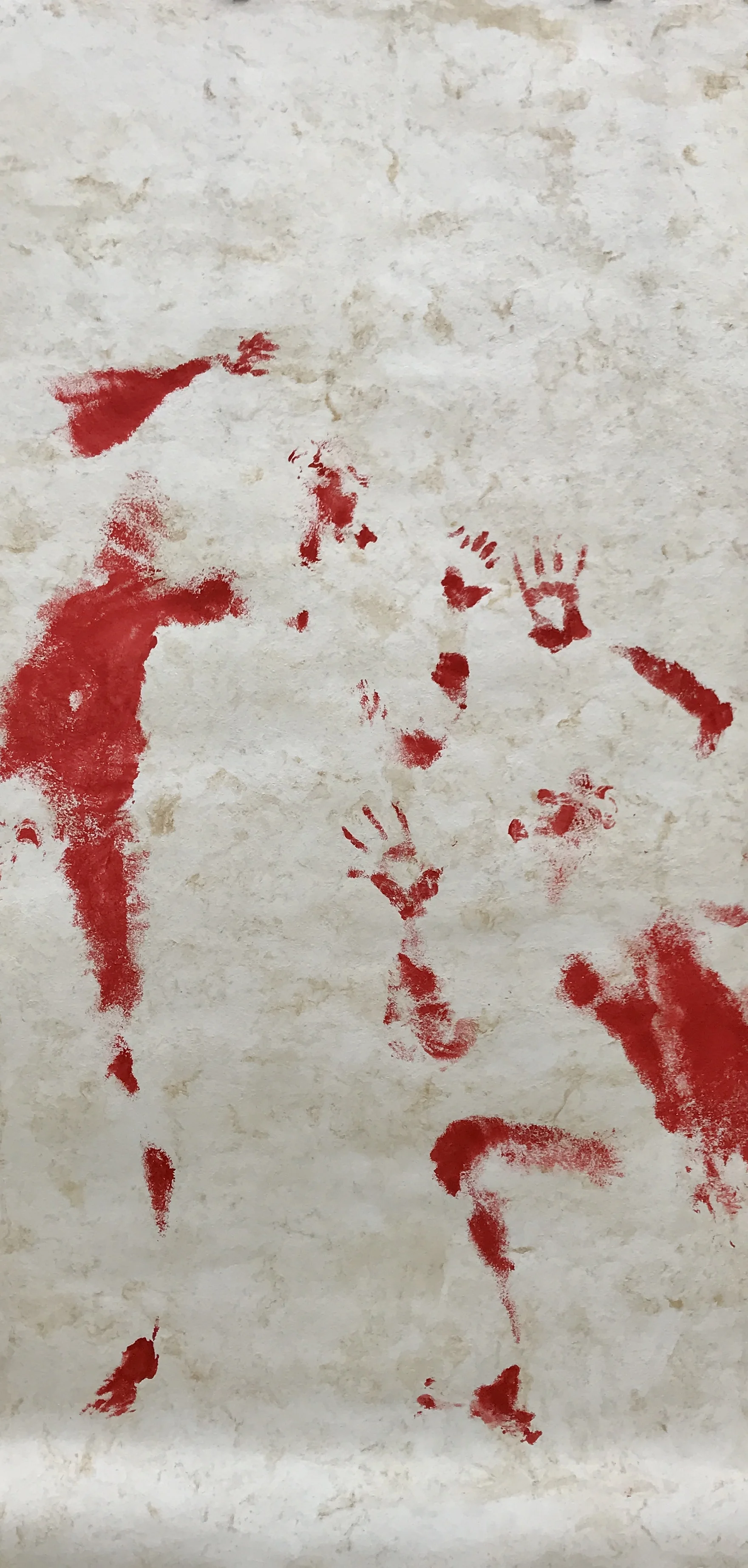 2017 Body print with acrylic paint on amate paper 244 x 122 cm