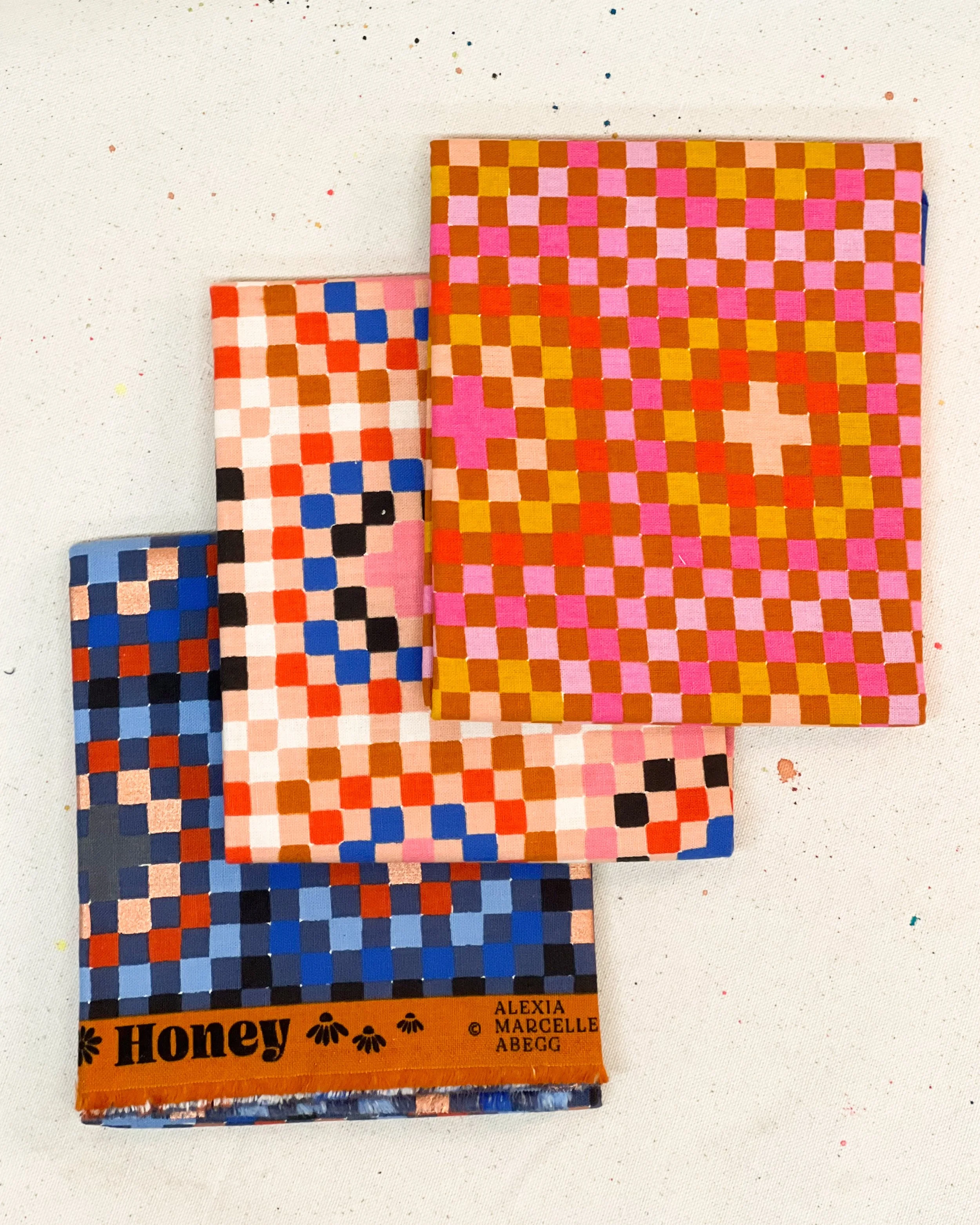 Granny Square Cotton Linen Canvas Yardage