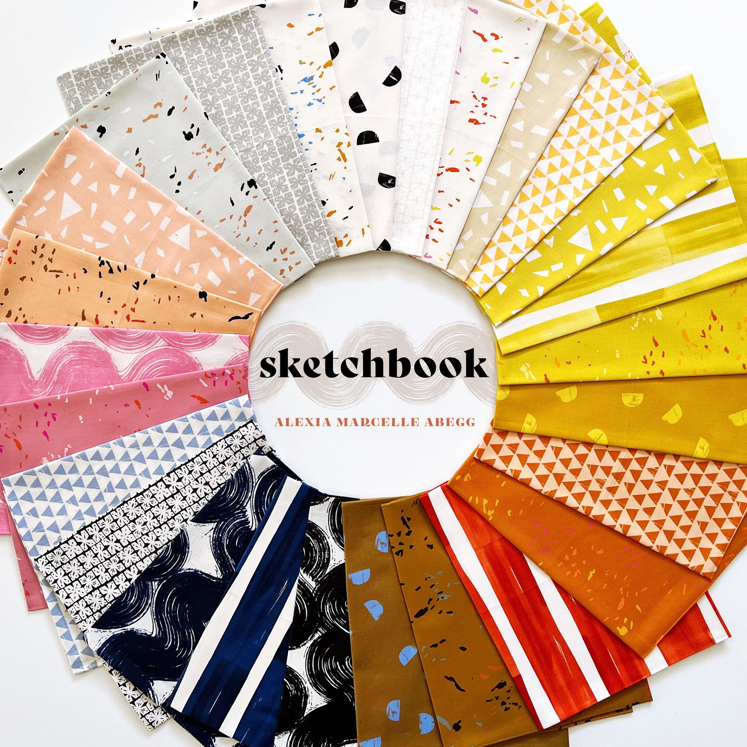 Sketchbook Fat Quarter or Half Yard Bundle