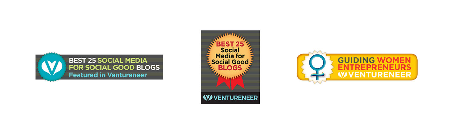 Based on Ventureneer’s research surveys, branded web badges were created for site sharing.