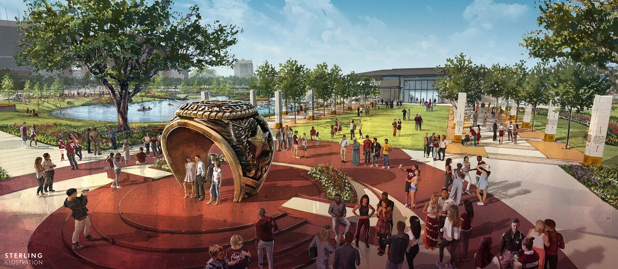 Aggie Ring Plaza_Pillar Walk+Great Hall_Illustration_100%_web.jpg