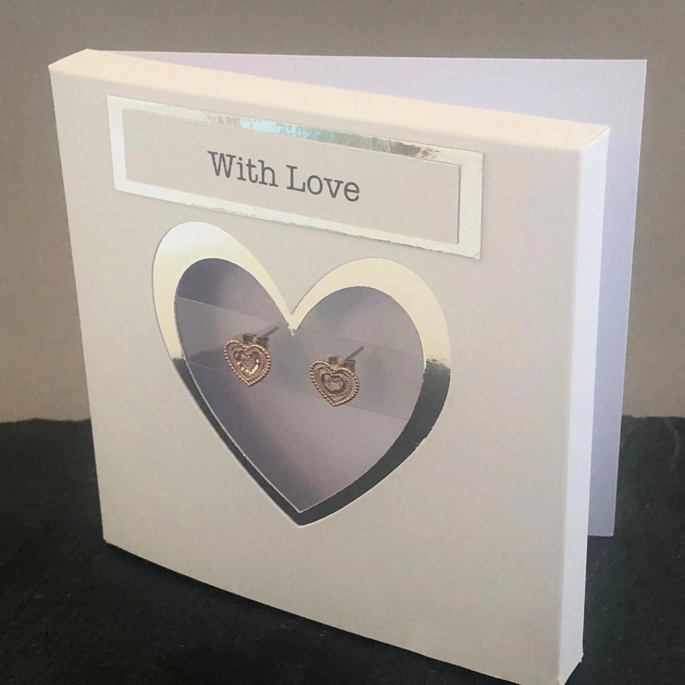 Rose Heart Stud Earrings