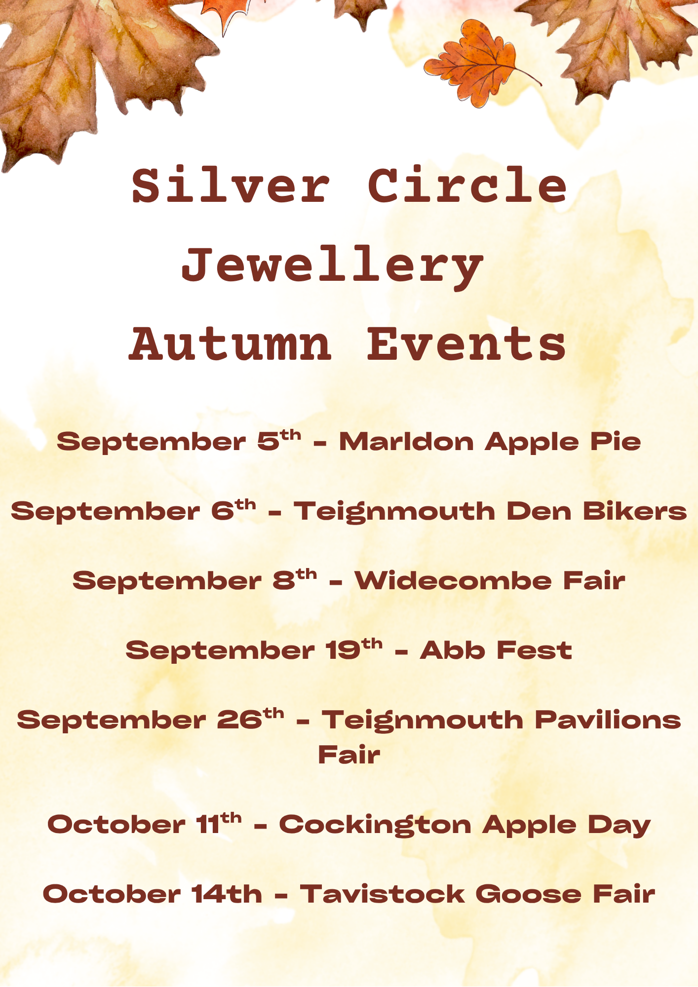 Silver Circle Autumn Events
