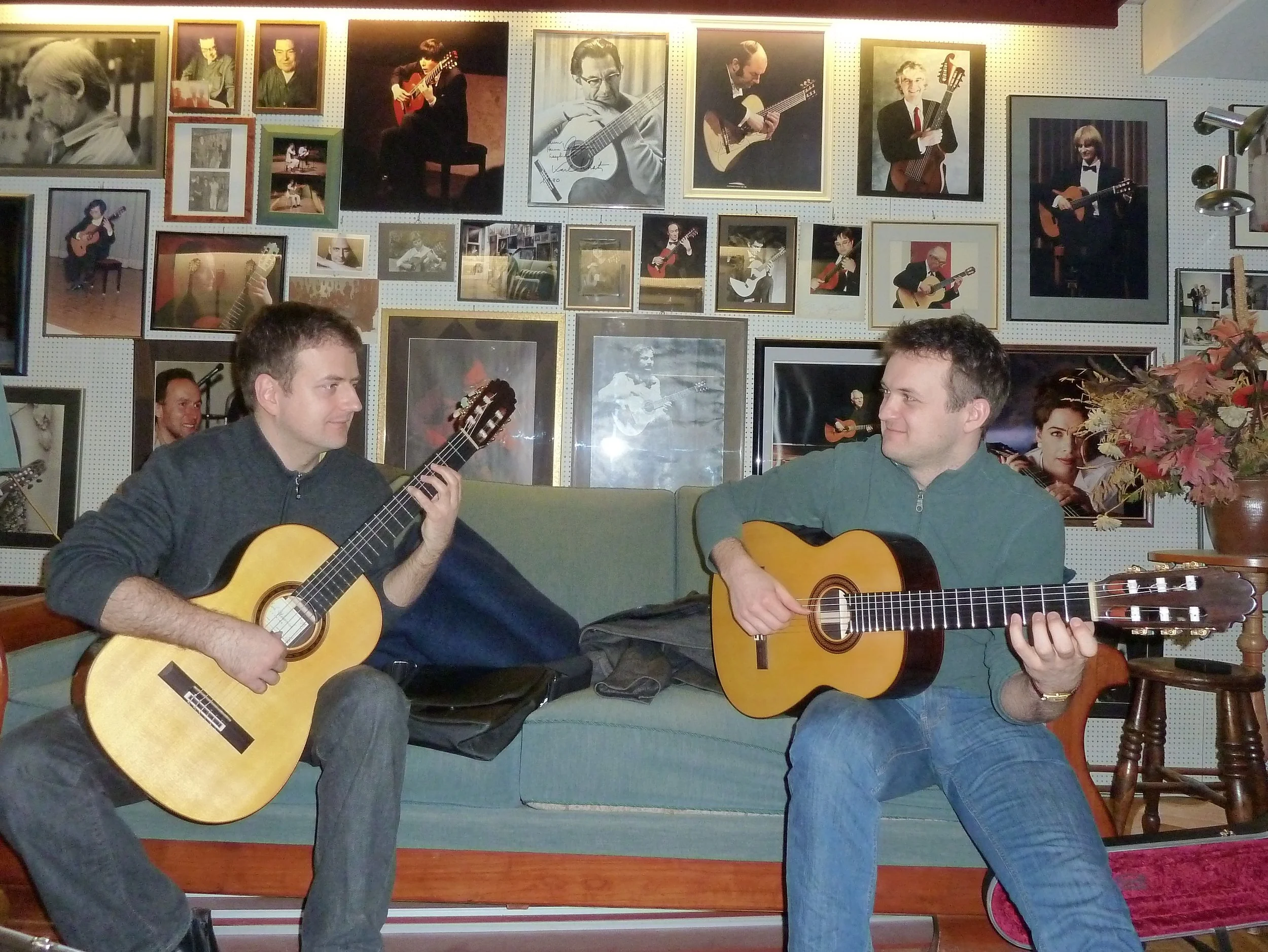 Goran Krivokapic and Vladimir Gorbach both jamming on Spruce/Rosewood "Signature" models, Cologne, Germany, 2012 