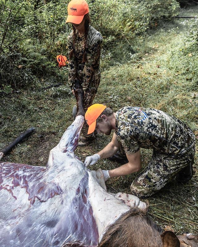 After all the high fives, hugs and photographs... 📸: @garrett_drach 
#inspiredwild #jointheadventure #elk #hunting #wildgame 
@sitkagear @oldtimer_knives @polarisadventures @yeti