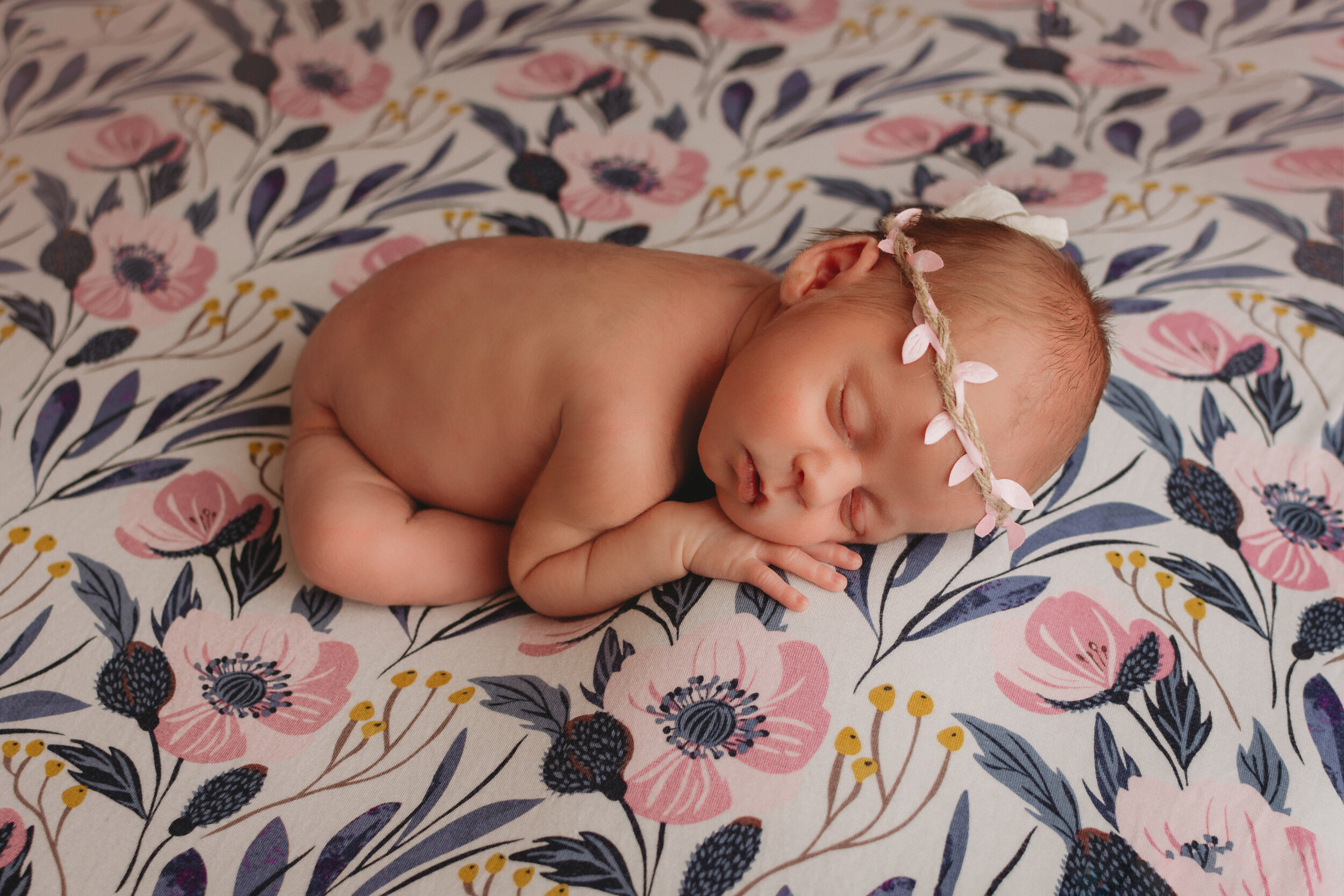 baby girl in floral