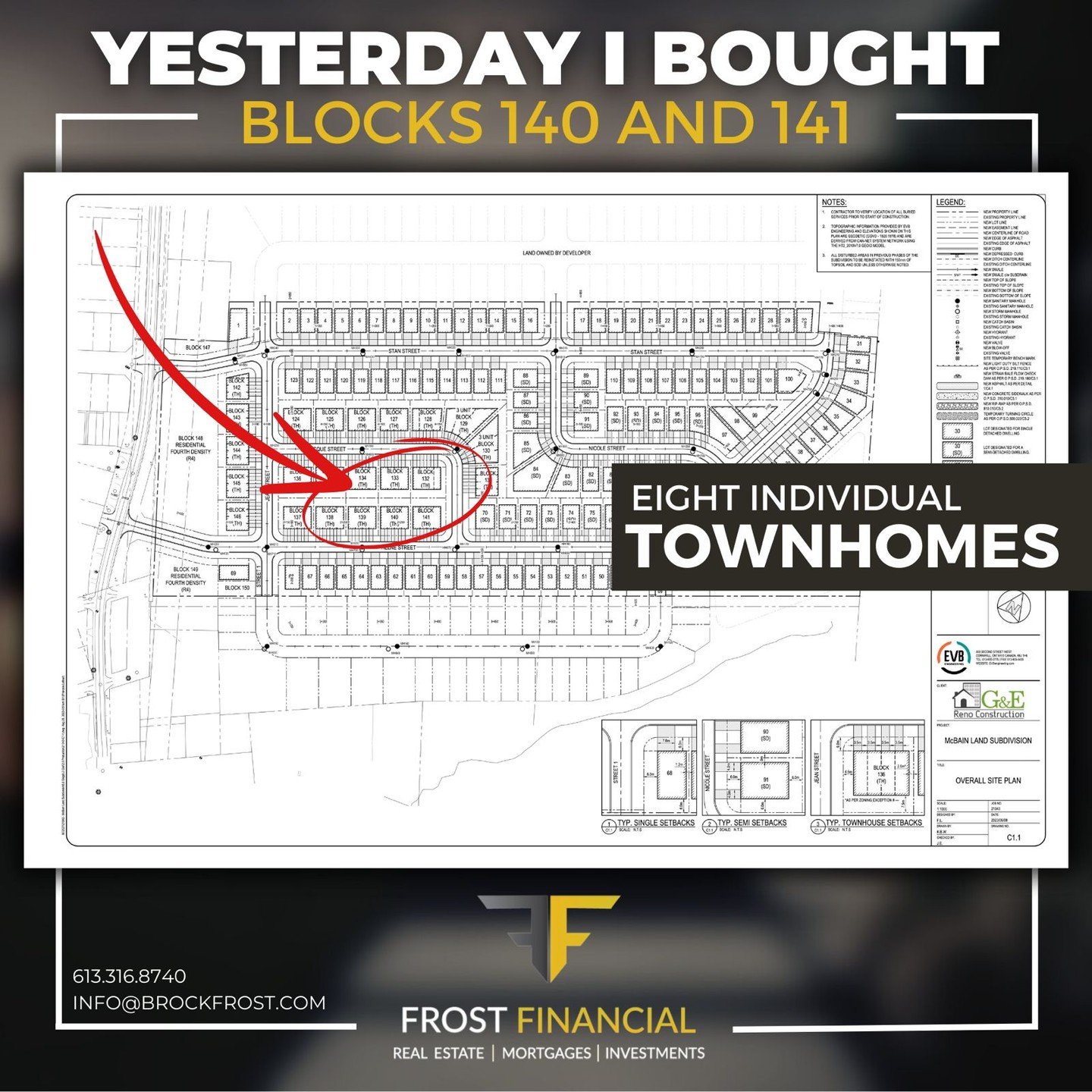 Yesterday I locked down and made deposits on 8 new townhomes (2 blocks of 4) in Crysler, Ontario.

Why? 

1. I only buy new properties now - don't have the patience or desire to deal with flips, renovations, etc. Nothing wrong with this investment st