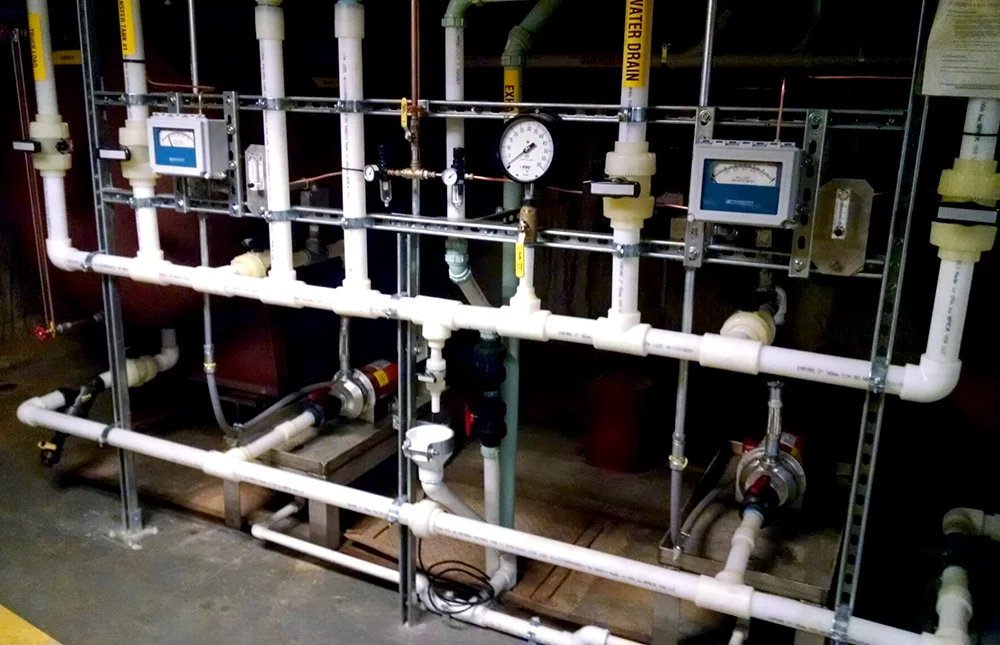 Lab Waste at Argonne National Laboratory Mechanical Plumbing an Heating worked at Argonne National Laboratory recently. They installed new lab waste piping a a new lab waste retention tank.