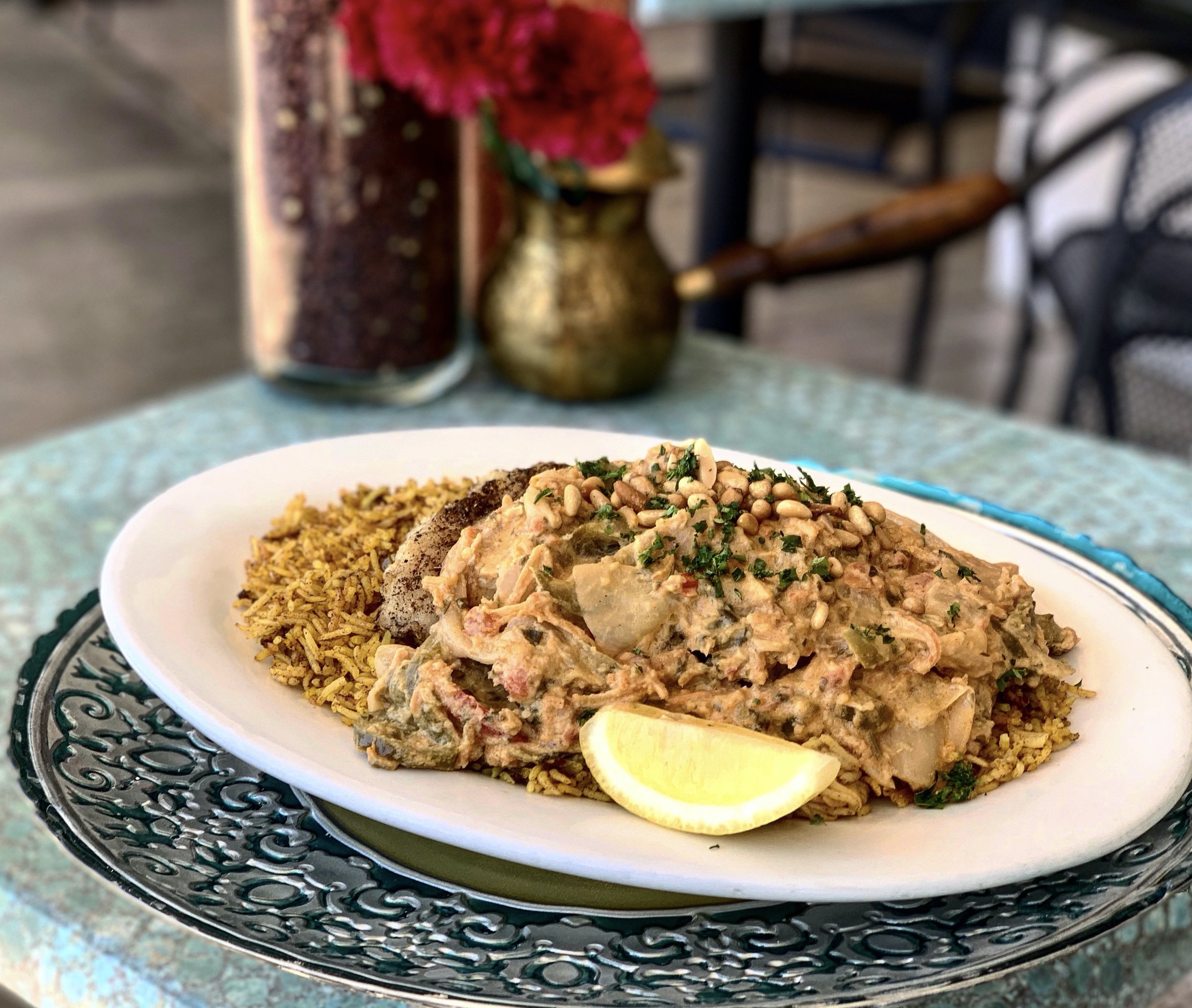 Grouper with Spicy Tahini sauce