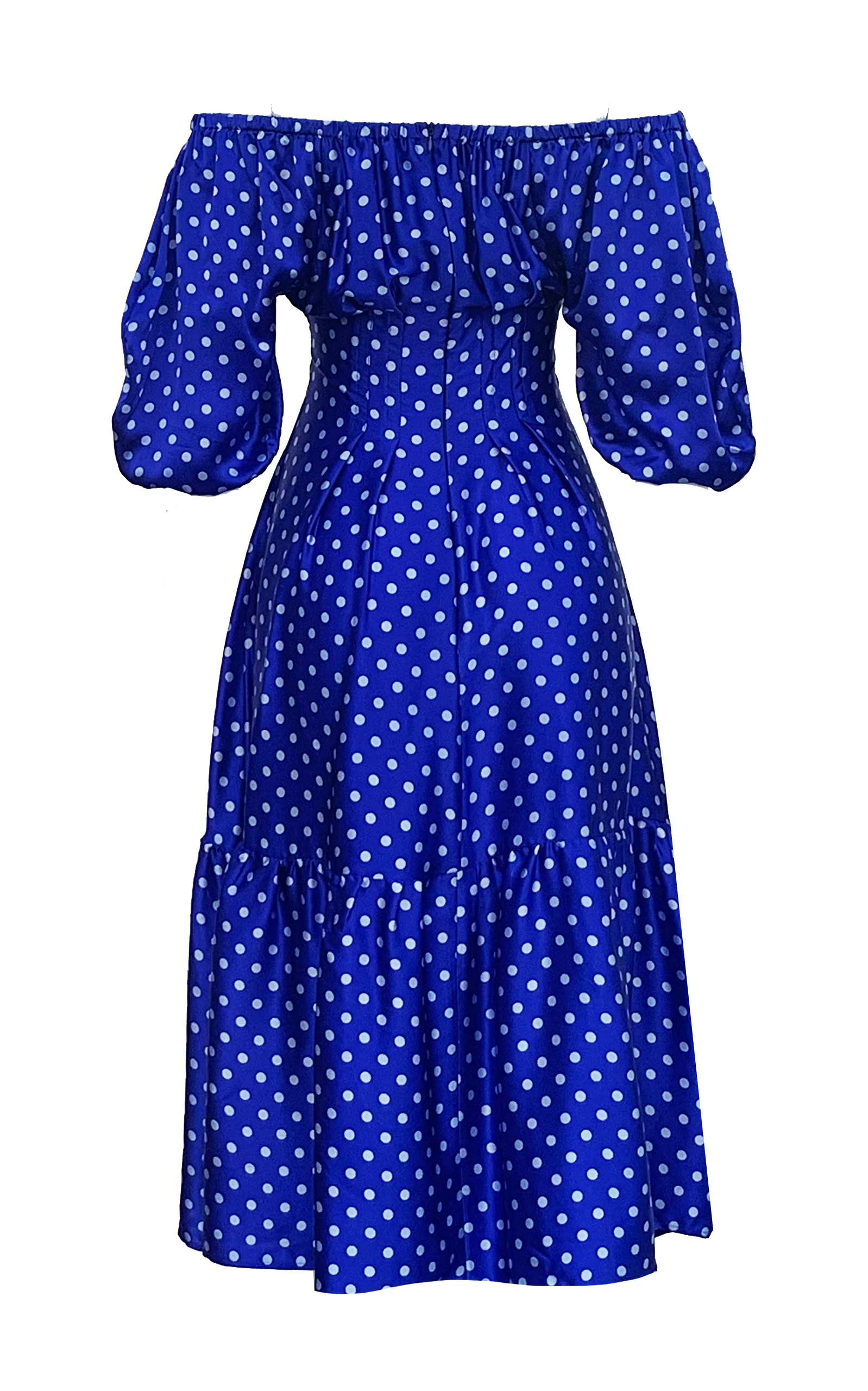 Off the shoulder polka dot dress