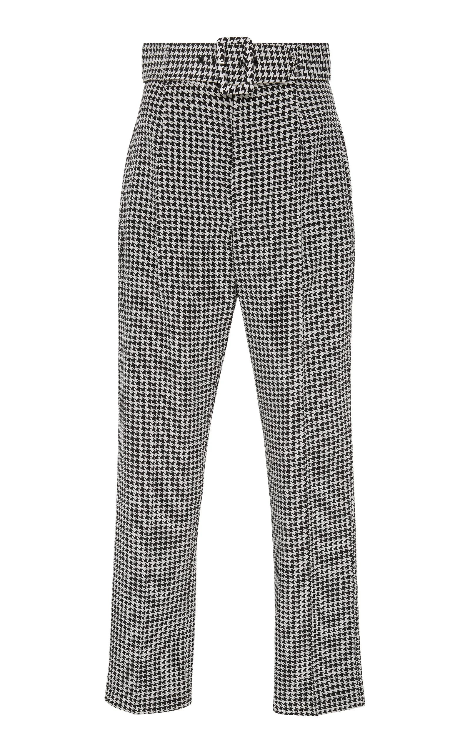 Tailored houndstooth trouser with matching belt