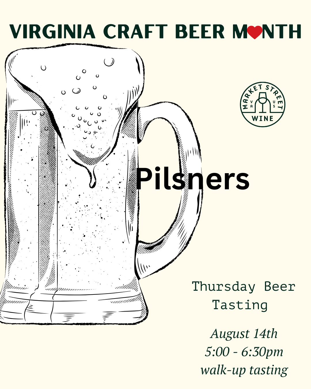 Thursday Tasting : VA Craft Beer Month: Pilsners!