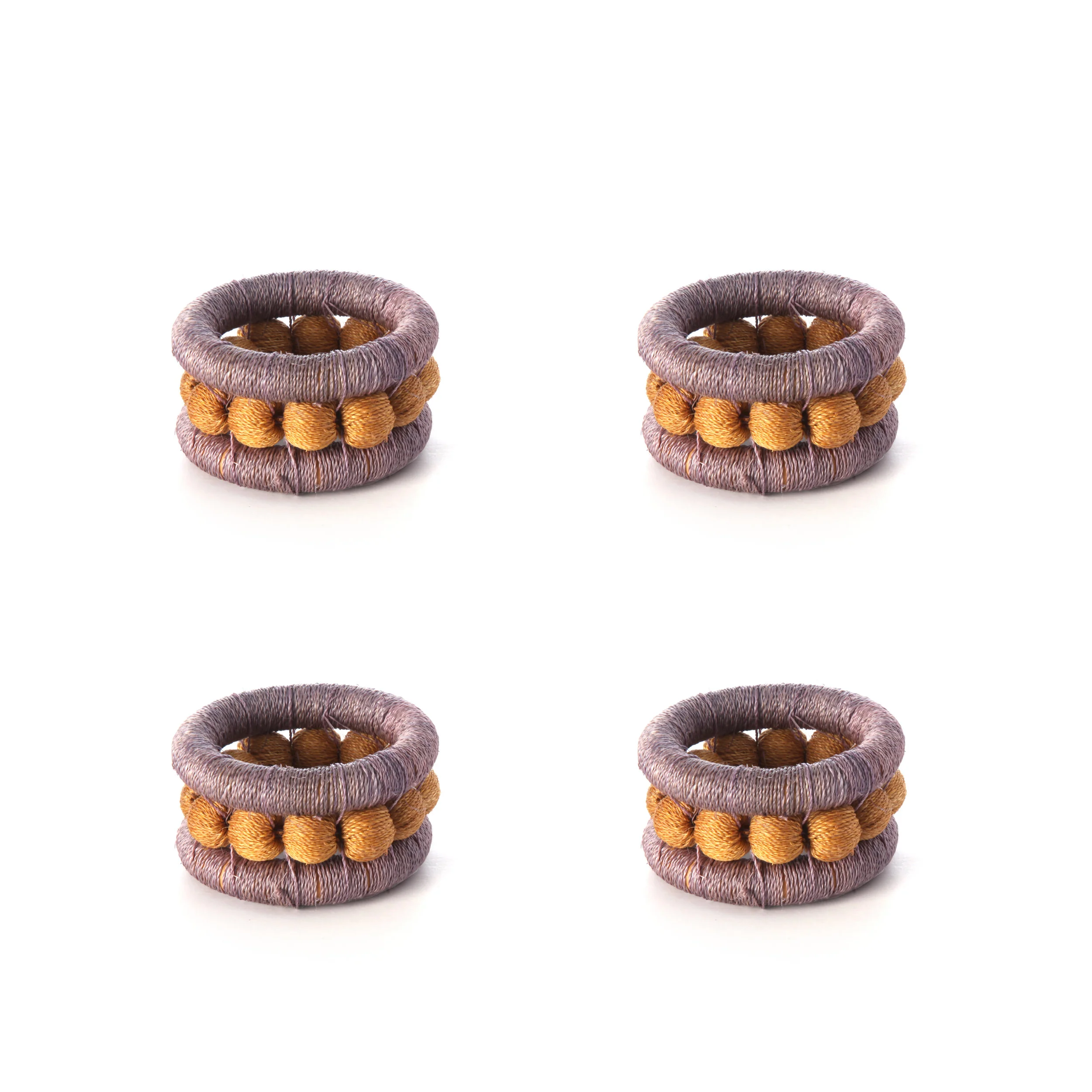 berry napkin rings - lilac + ochre  (set of 4)