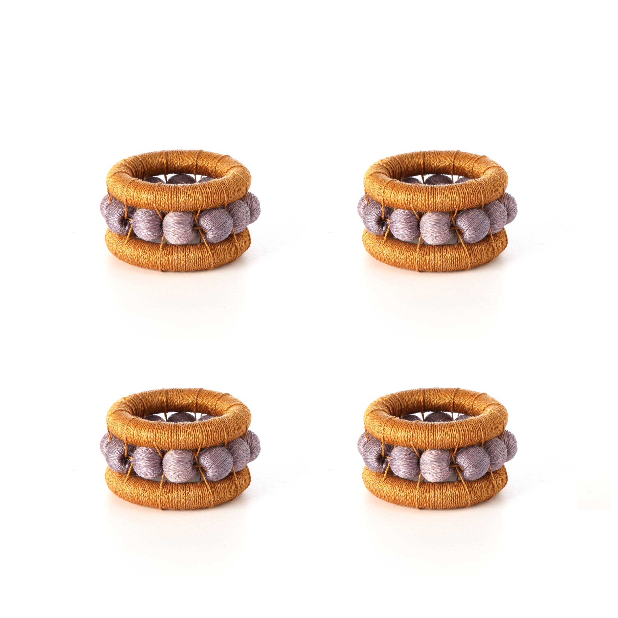 berry napkin rings - ochre + lilac (set of 4)