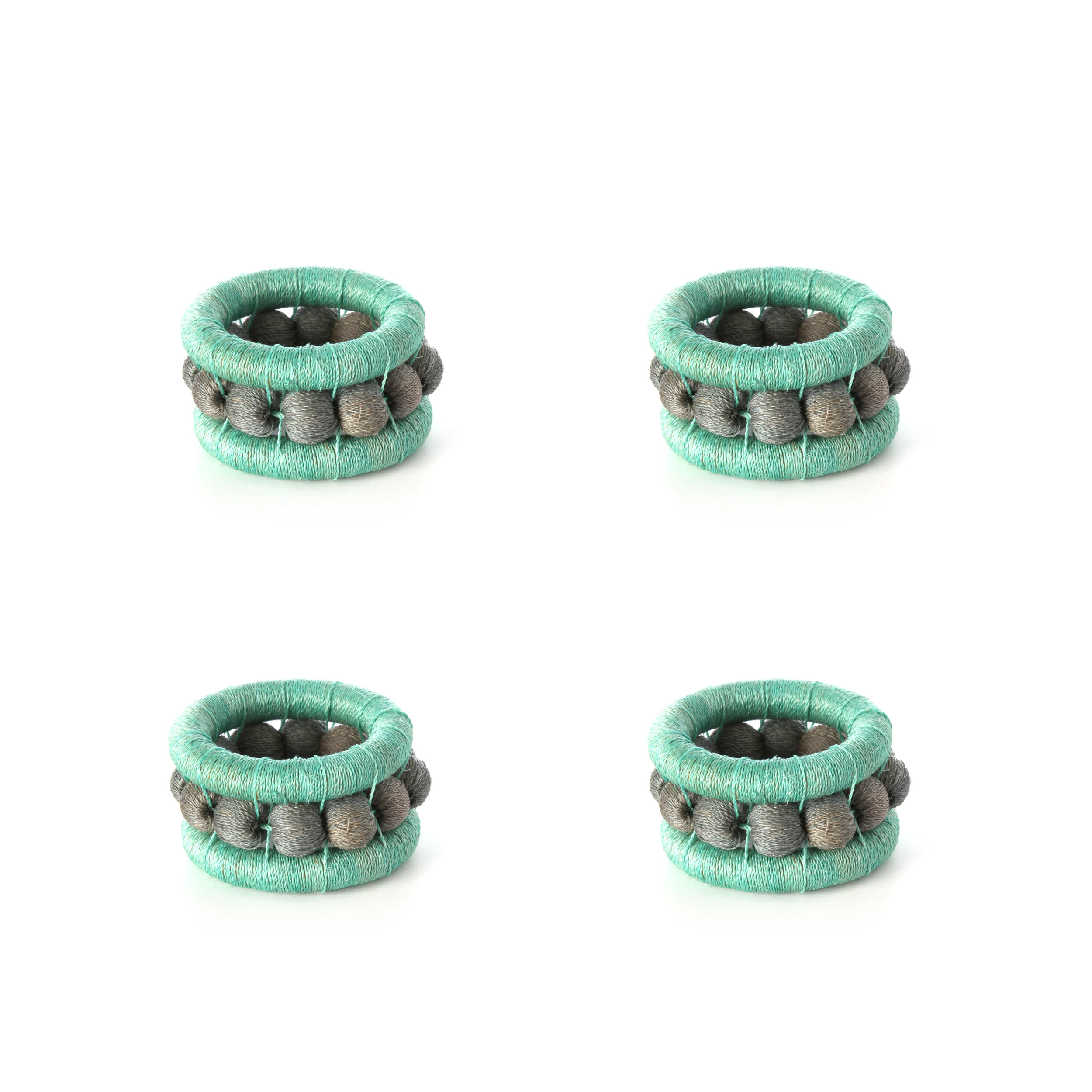 berry napkin rings - turquoise + peacock  (set of 4)