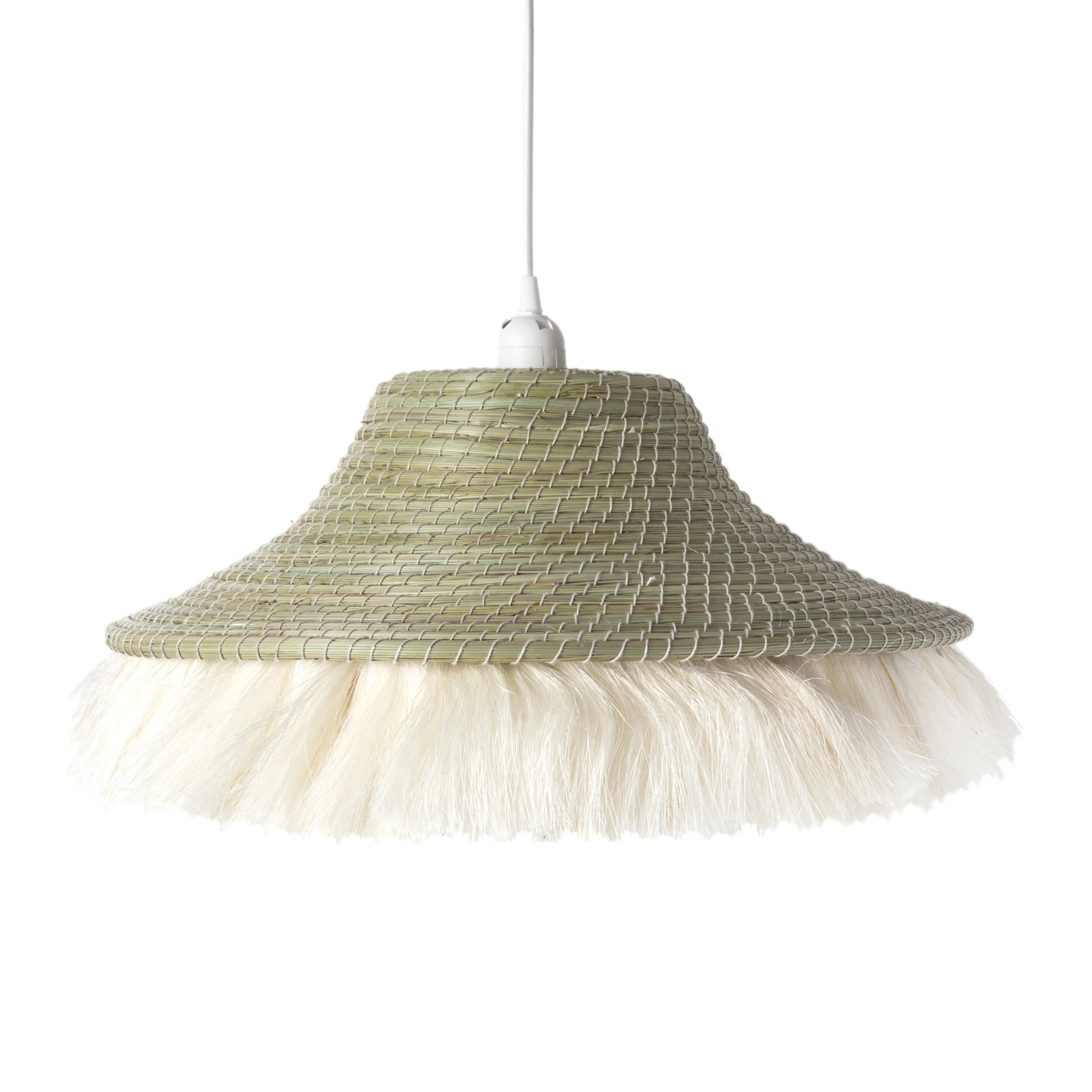 fringe pendant shade natural/cream