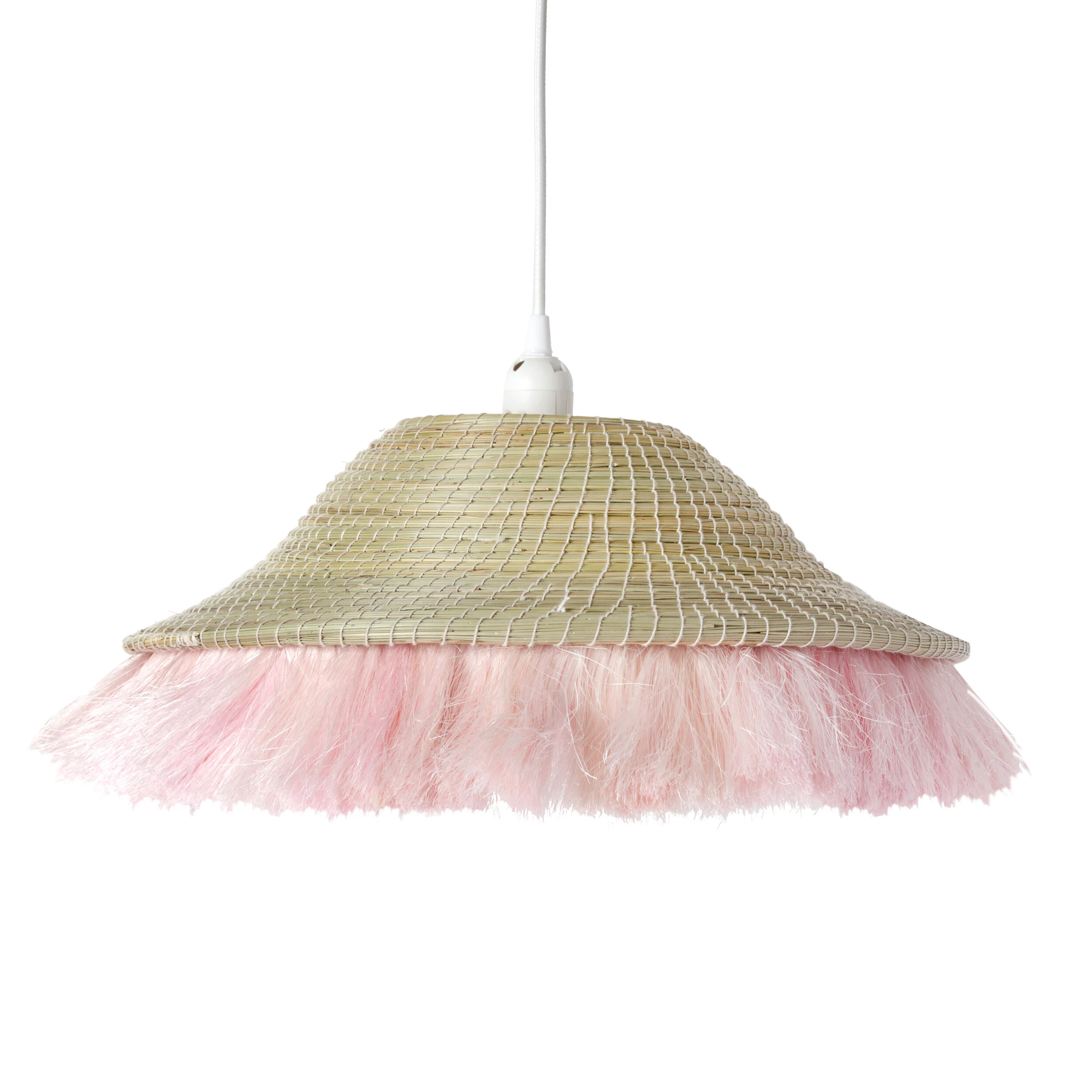 fringe pendant shade natural/blush