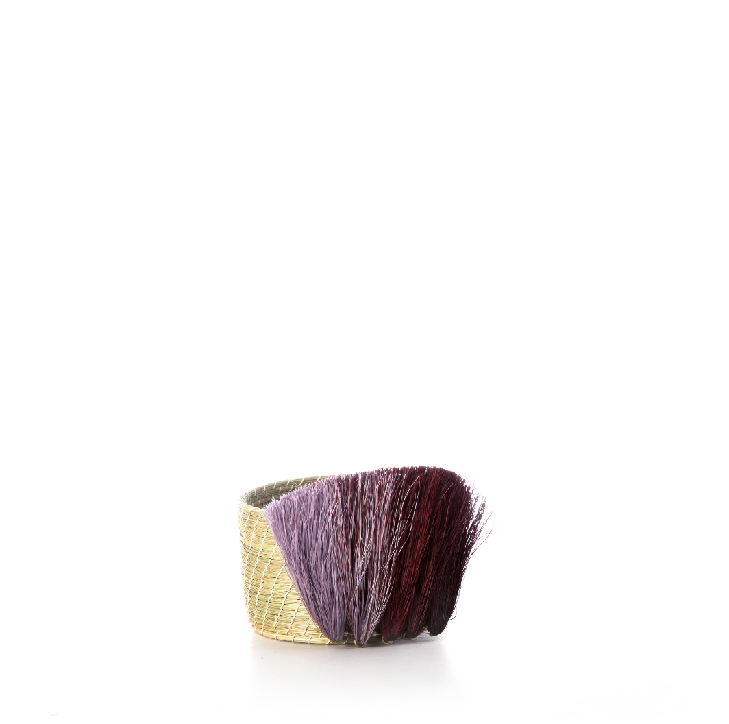 fanned out mini planter   natural + lilac fan