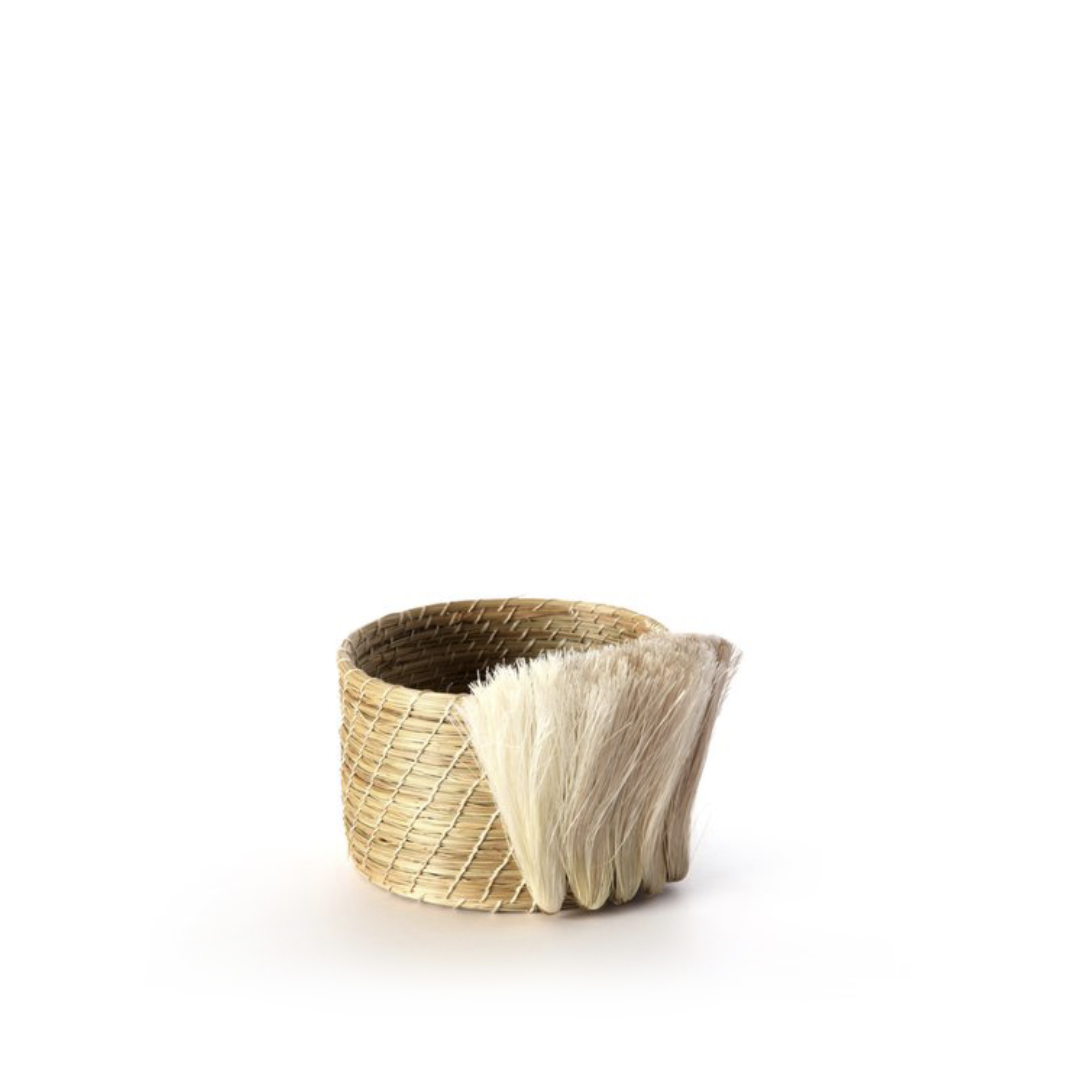 fanned out mini planter   natural + flax fan