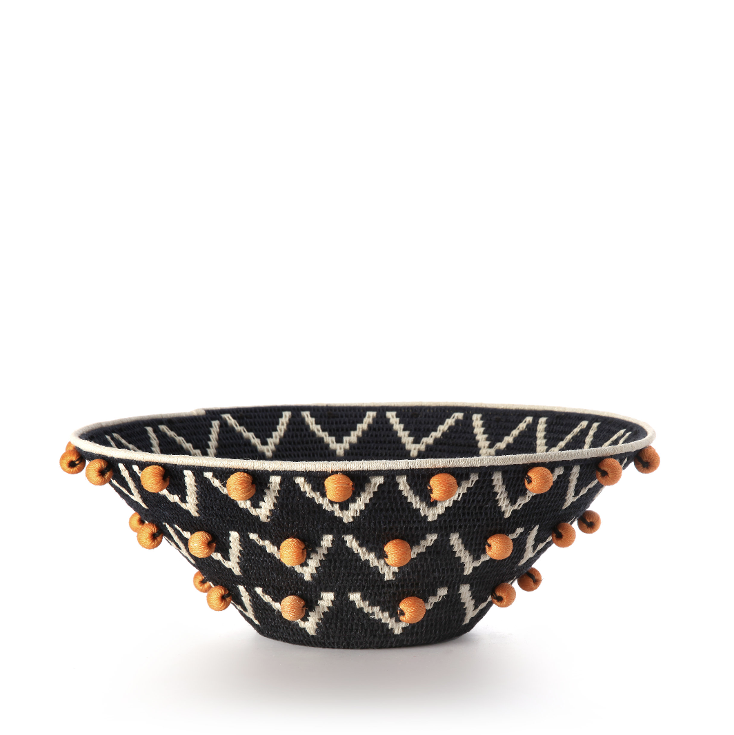 wing large basket  indigo/cream/       amber