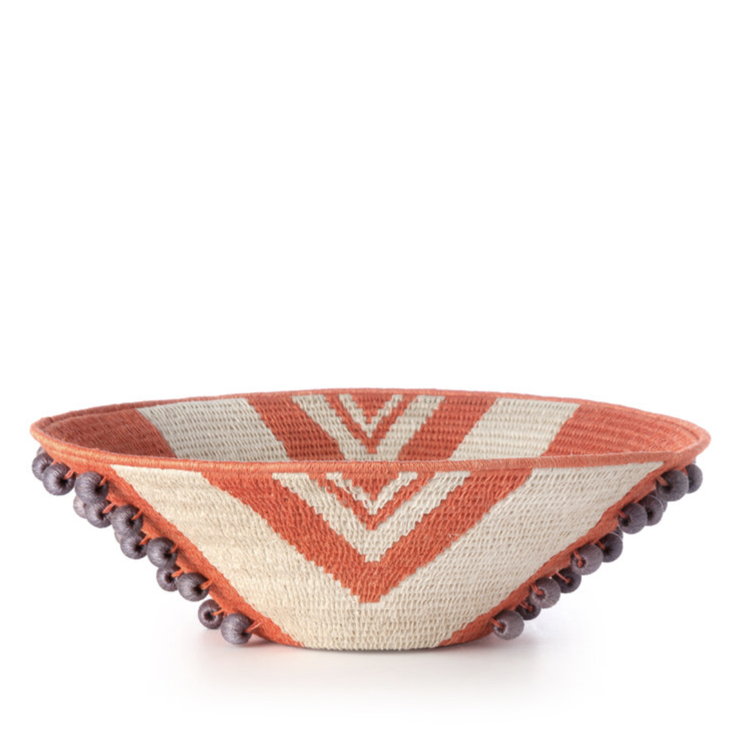envelope large basket  coral/cream/lilac