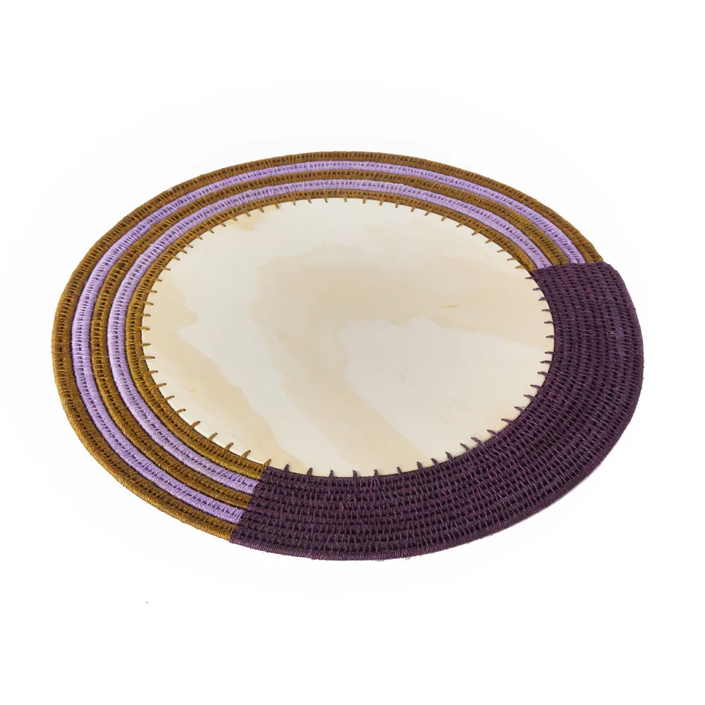 eggplant tobacco round stripe charger eggplant/tobacco + lilac — charlie sprout