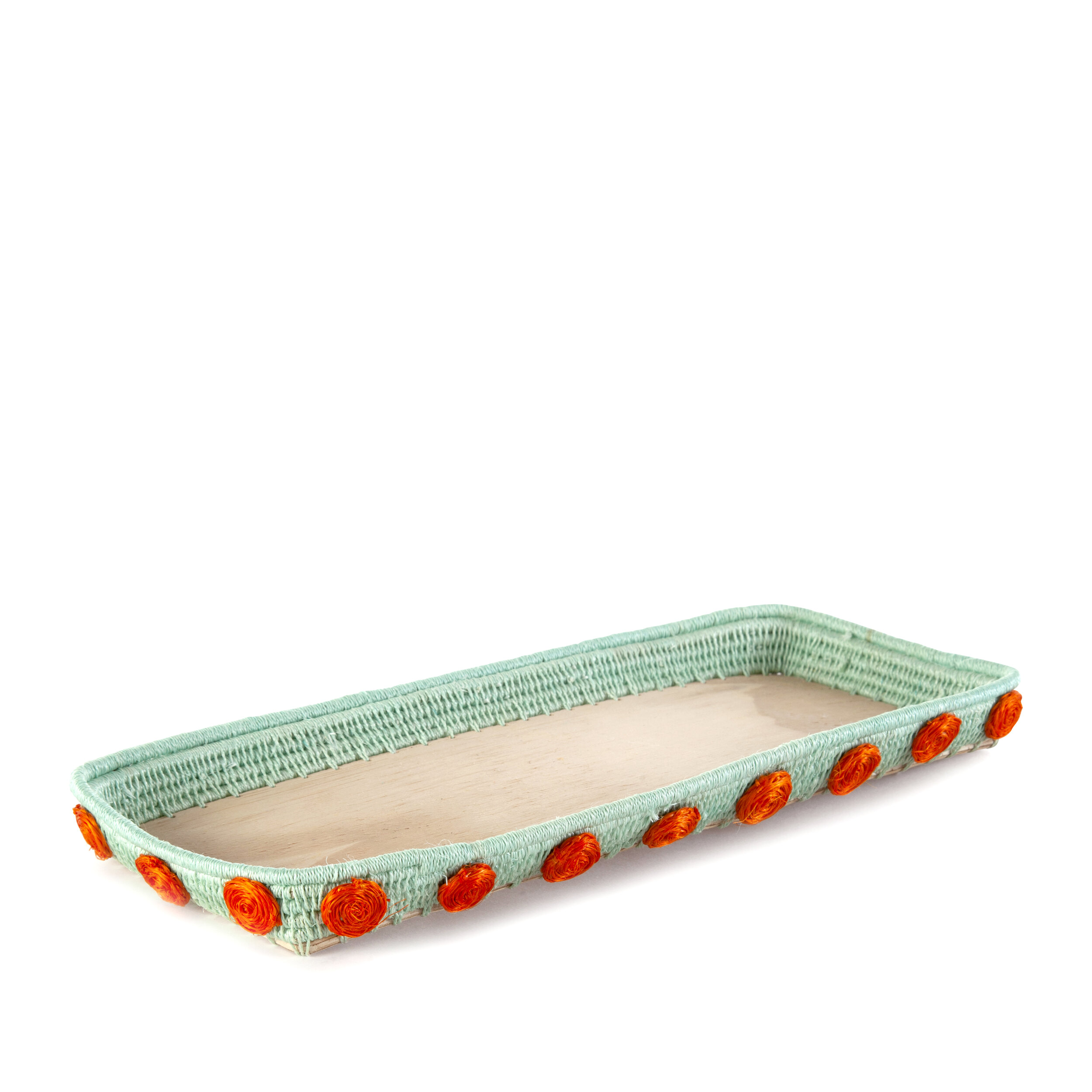 spotted bread basket  aqua