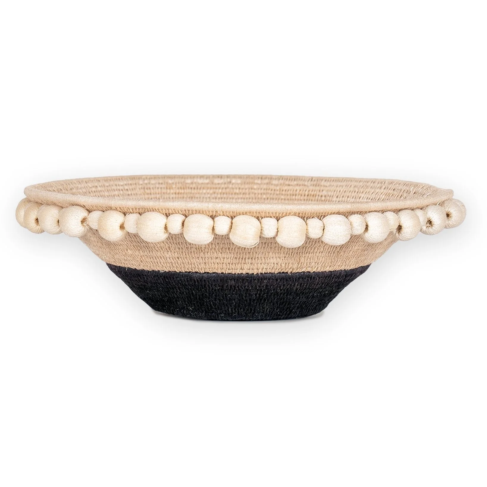 bubble large basket - flax / black
