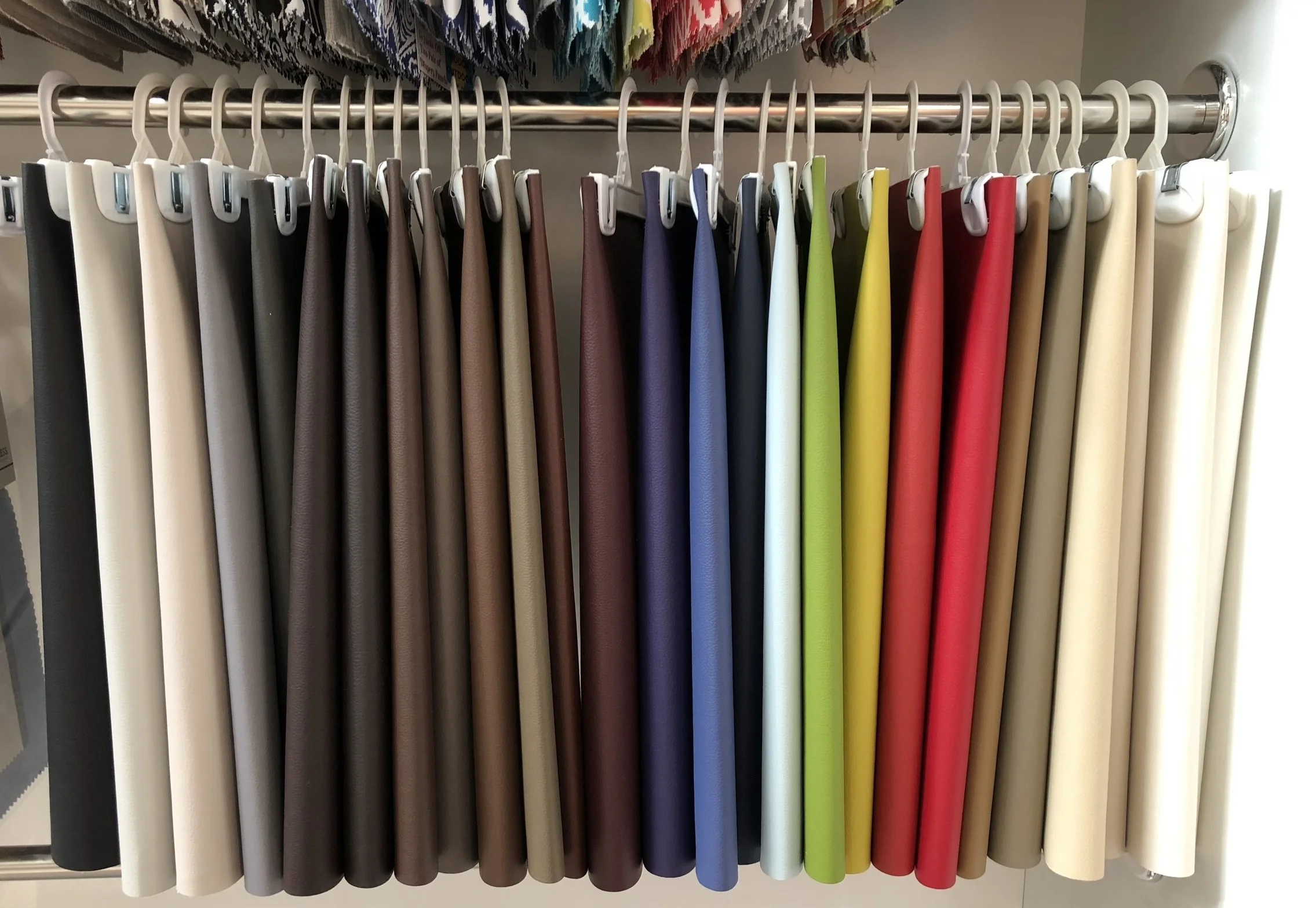 Leather Samples at The Silk Drapery Company