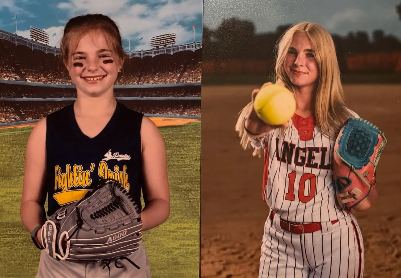 From when she first started playing softball in 4th grade to the starting outfielder on Varsity as a Freshman- pretty sweet! So proud of our girl ❤️🥎 
.
@sweetaddictiontoffee
