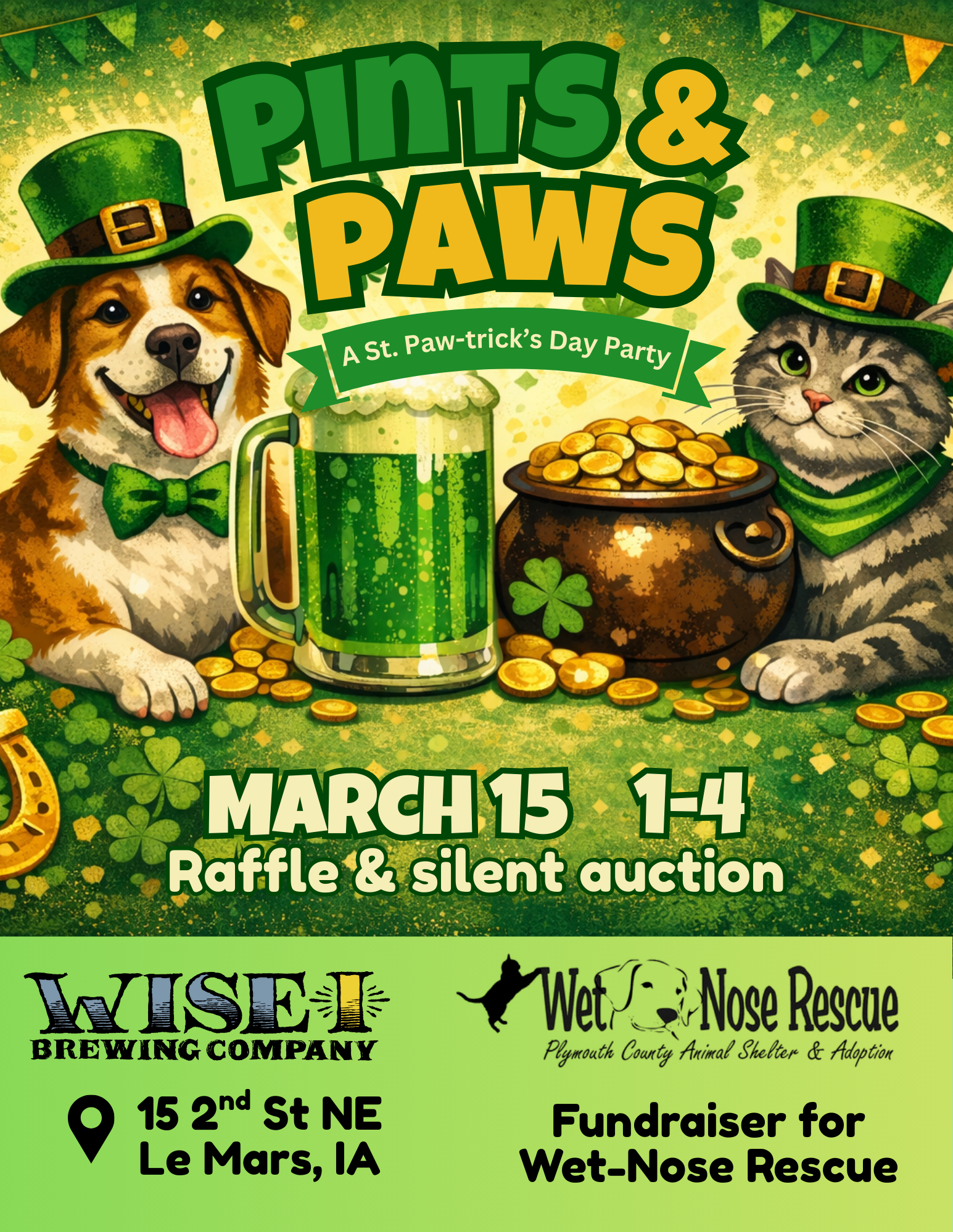 Paws &amp; Pints: A St Paw-tricks Day Party to Benefit Wet-Nose Rescue