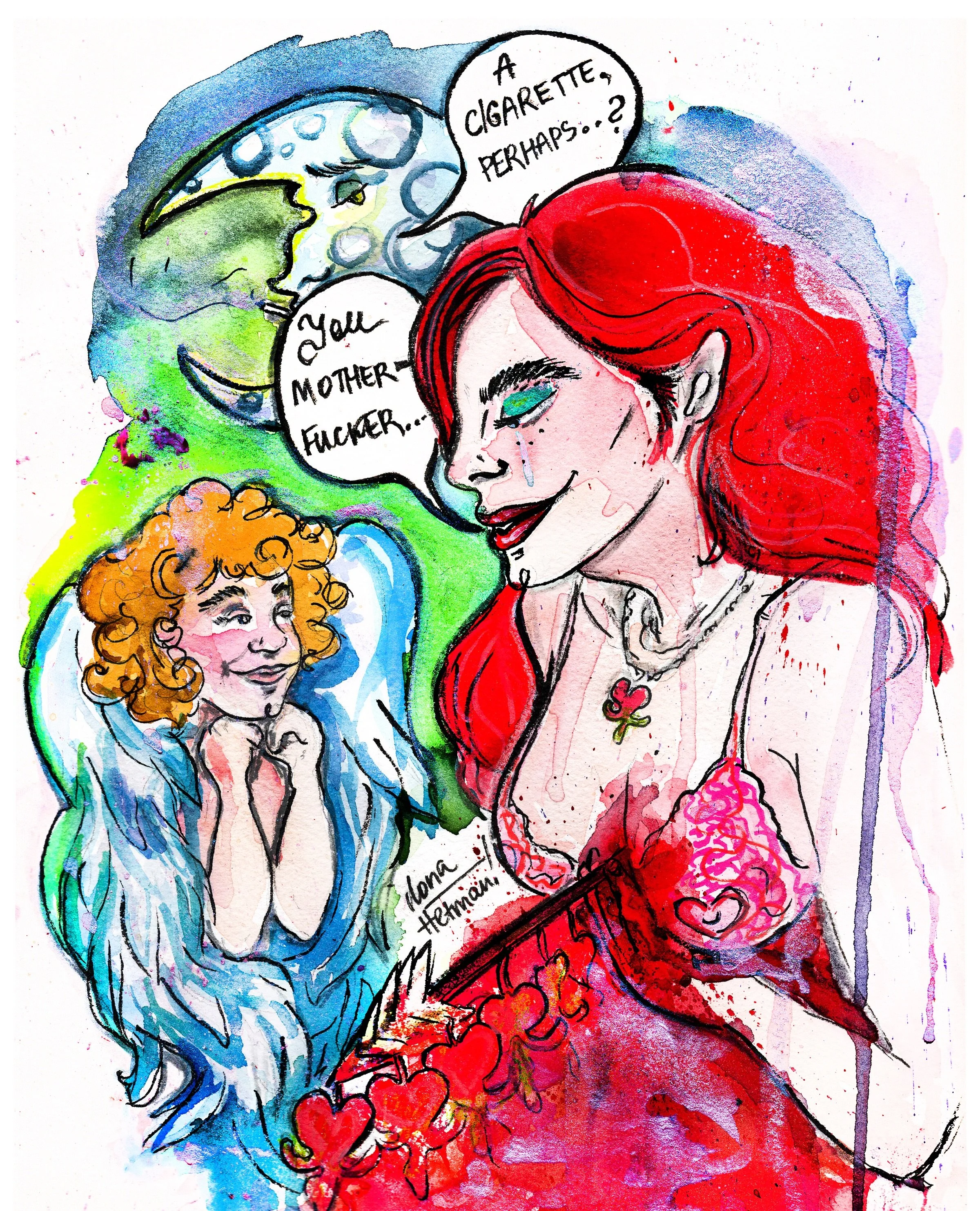 Hate when it happens! Numero due from &ldquo;Bleeding Heart&rdquo; collection ❣️

#ilonahetman #watercolourartist #comicart