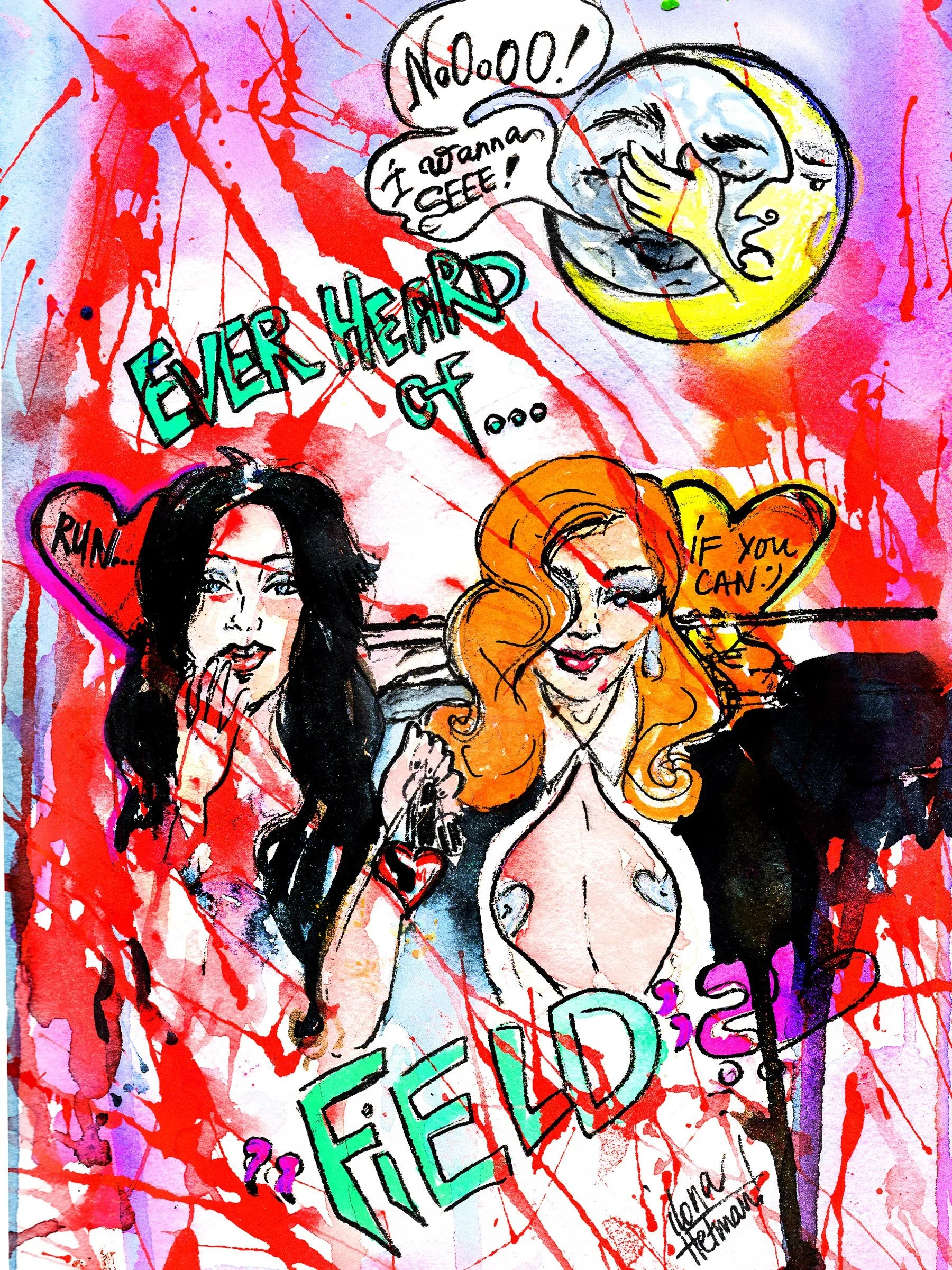 We got &ldquo;FIELD&rdquo; before GTA VI. Inspired by the game of the same name from Lily Vance and Olivia Killjoy.

@lilyvance_ 
@oliviakilljoy 

#ilonahetman #posterart #watercolourillustration