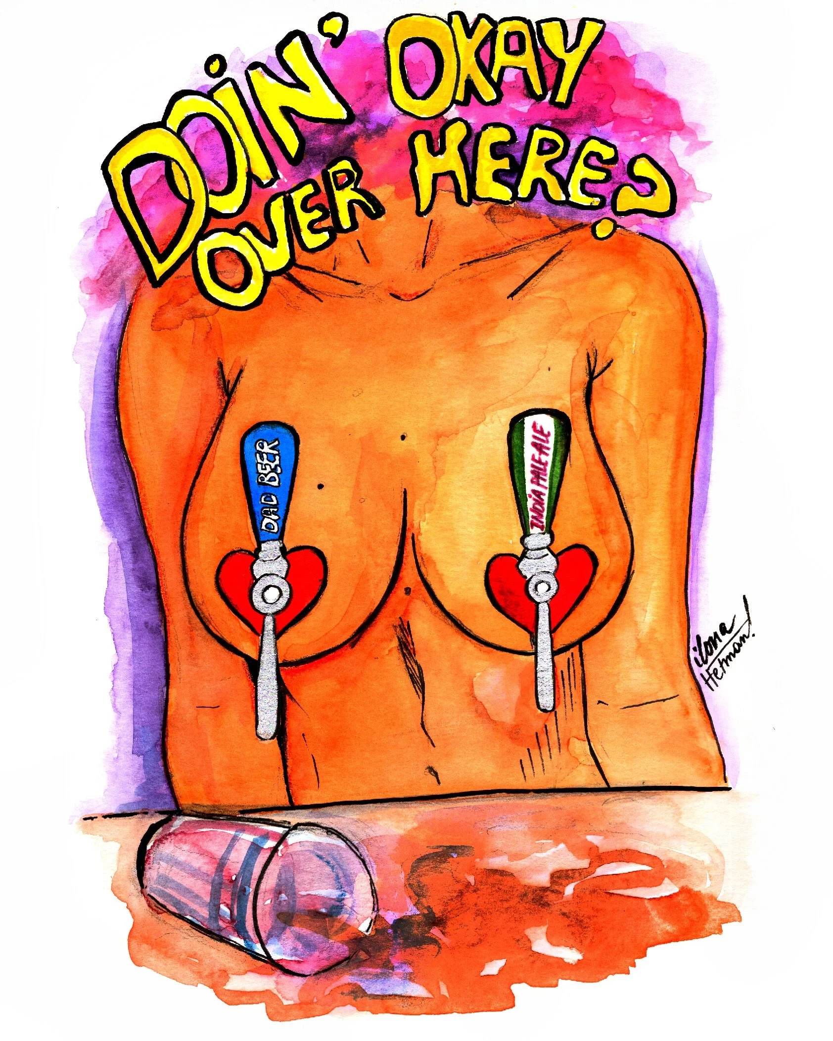 Ready for another drink, partner? ;)
&ldquo;Overservers&rdquo;, 2025. You can view full collection on my website www.ilonahetman.com.

#ilonahetman #posterart #watercolourillustration