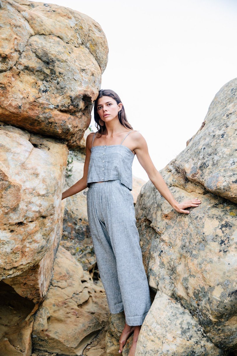 An eco-friendly double whammy, this pant is made from an organic cotton and hemp blend