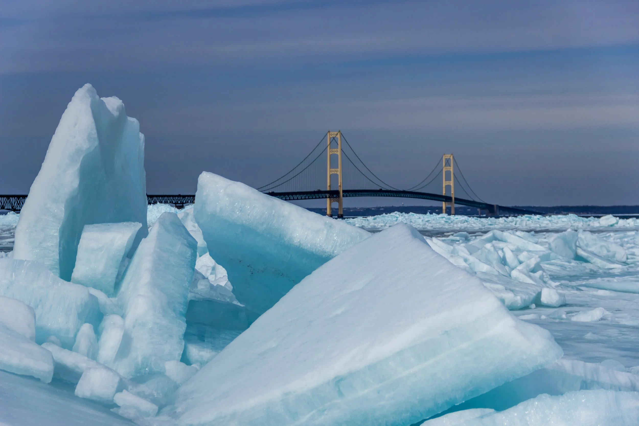 Far Off Bridge and Blue Ice (Spring break-up)