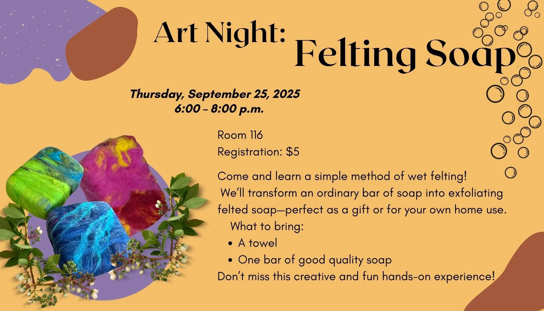 September Art Night - Felting Soap