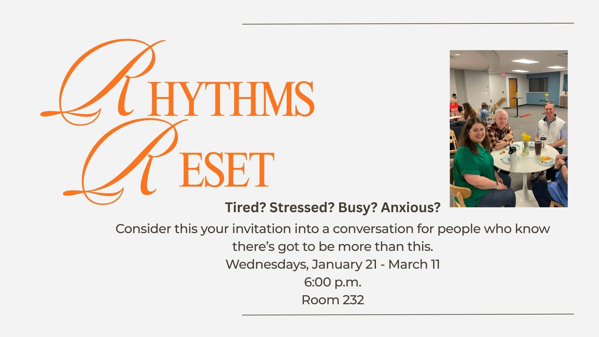 Rhythms Reset: Tired? Stressed? Busy? Anxious?