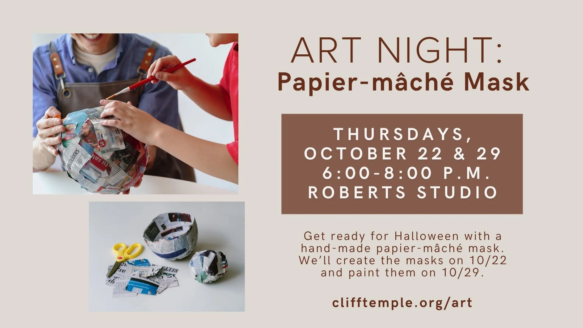 October Art Nights - Papier-Mâché Masks