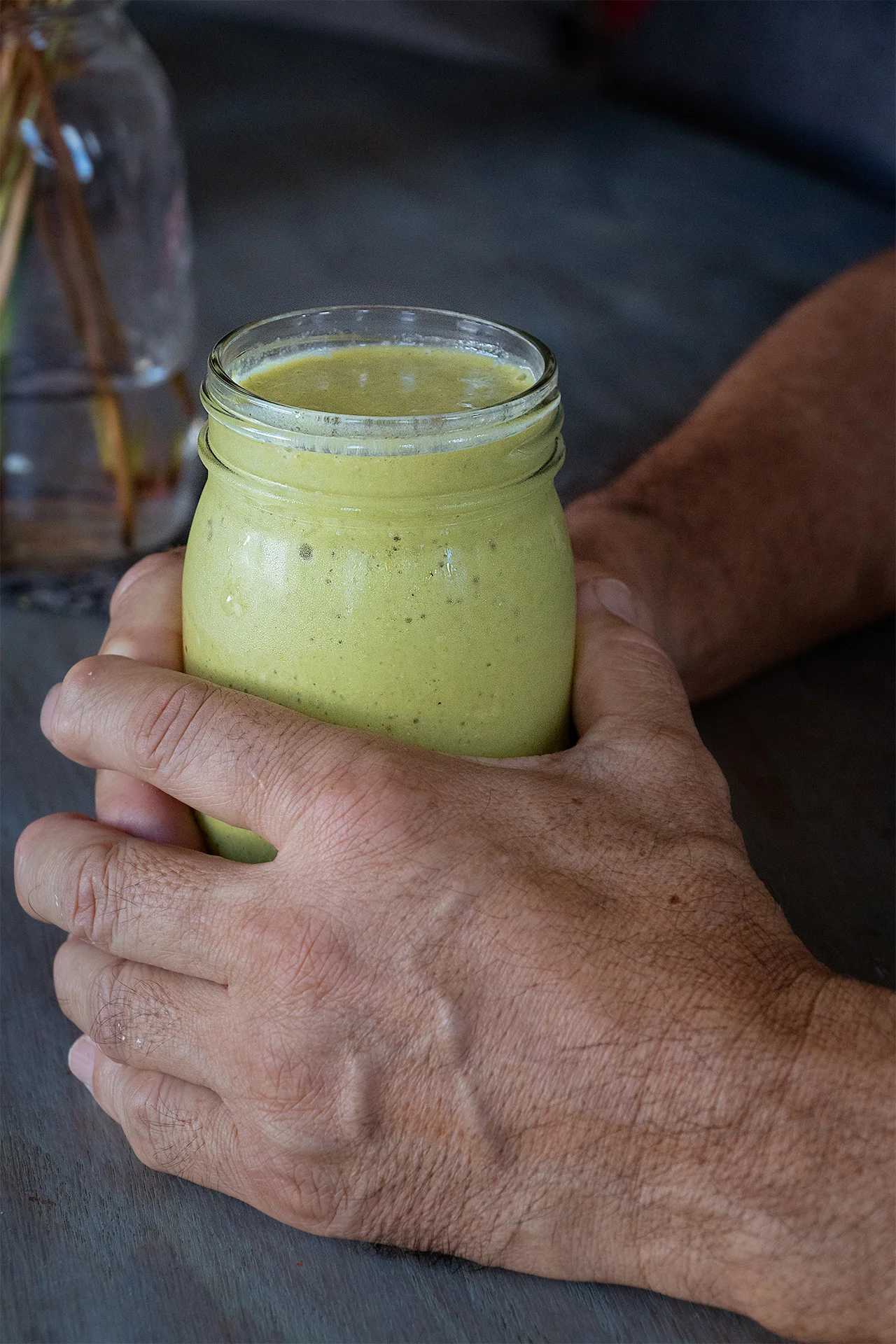 These hands make good things. This muted golden-green smoothie, for one.
