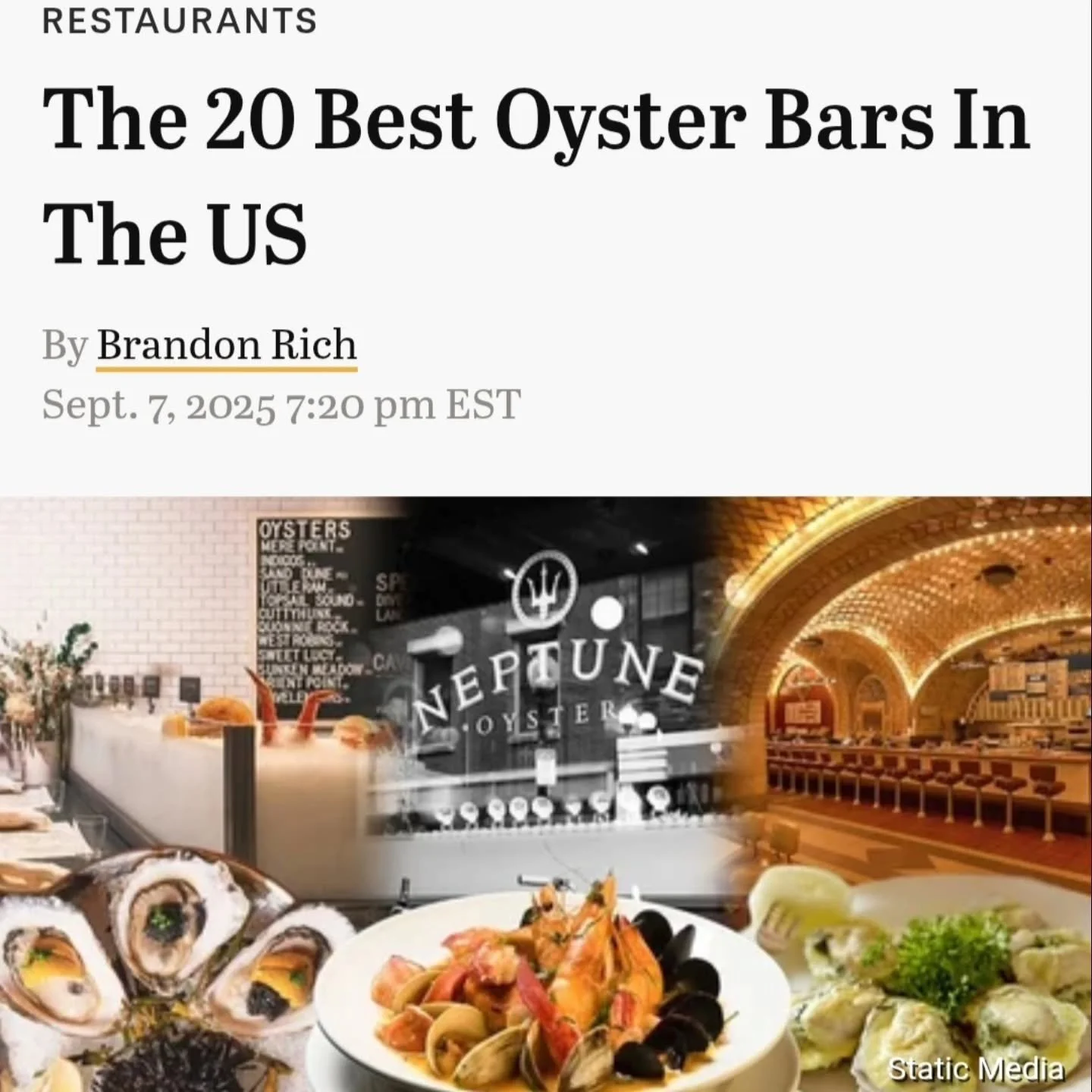 Huge congratulations to our friends @jandyoyster in Tillamook, Oregon! 🦪

They&rsquo;ve just been recognized by TastingTable.com as one of the Top 20 Oyster Bars in the U.S.....ranked right alongside iconic spots from Portland, Maine, NYC, to San Fr