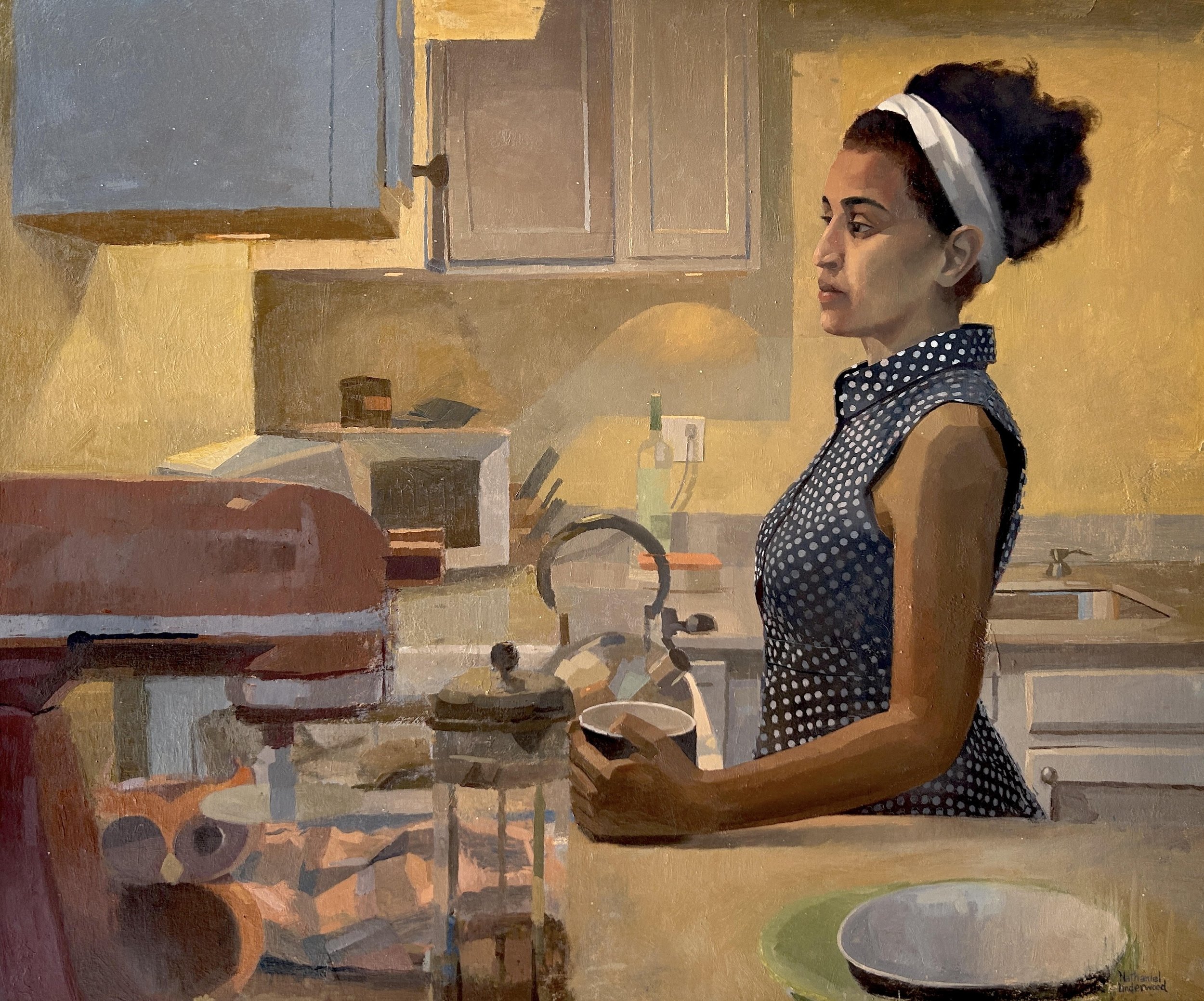 "Yellow Kitchen" oil on panel 20"x24"
