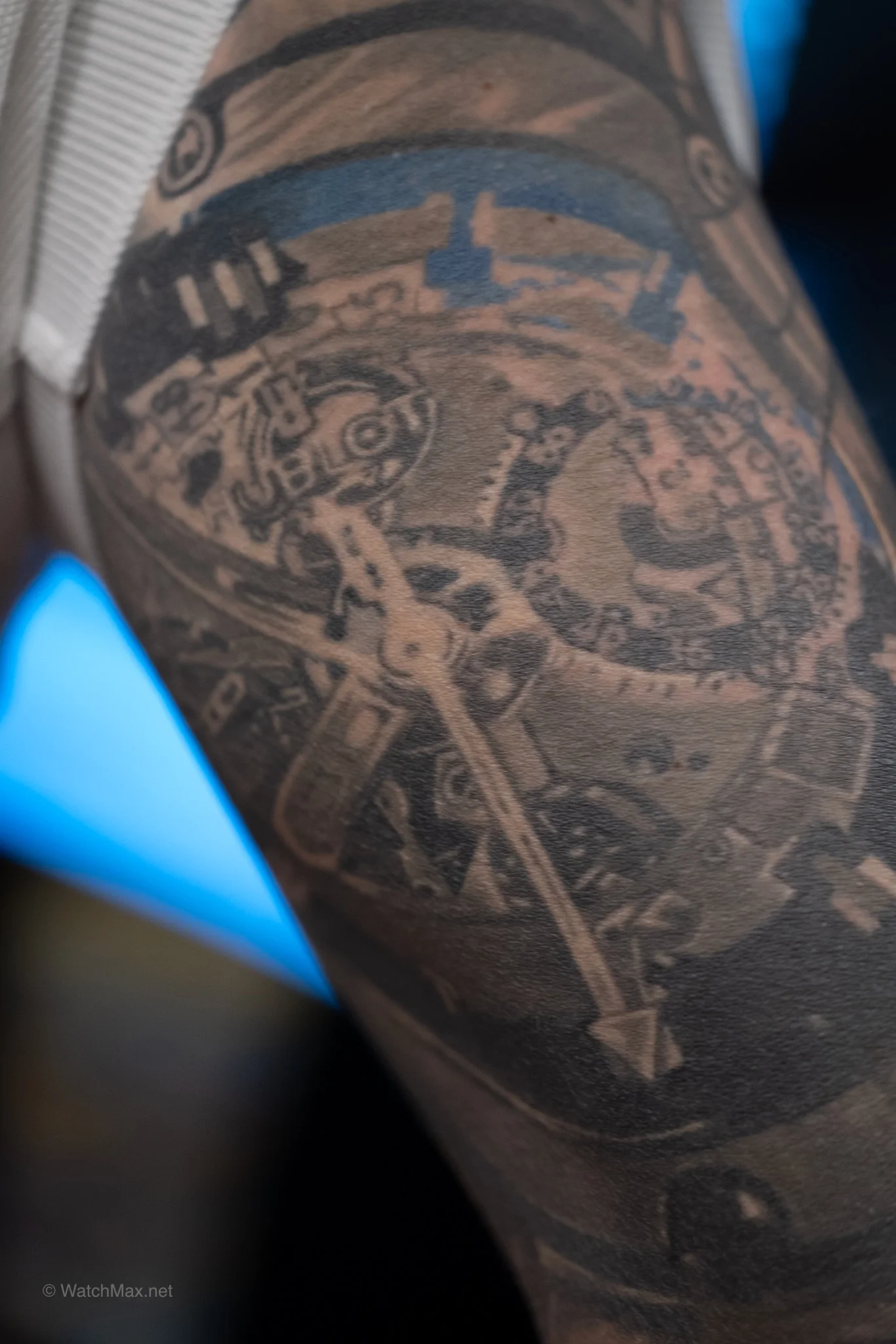 Hublot tattoo on the arm of a proud patron