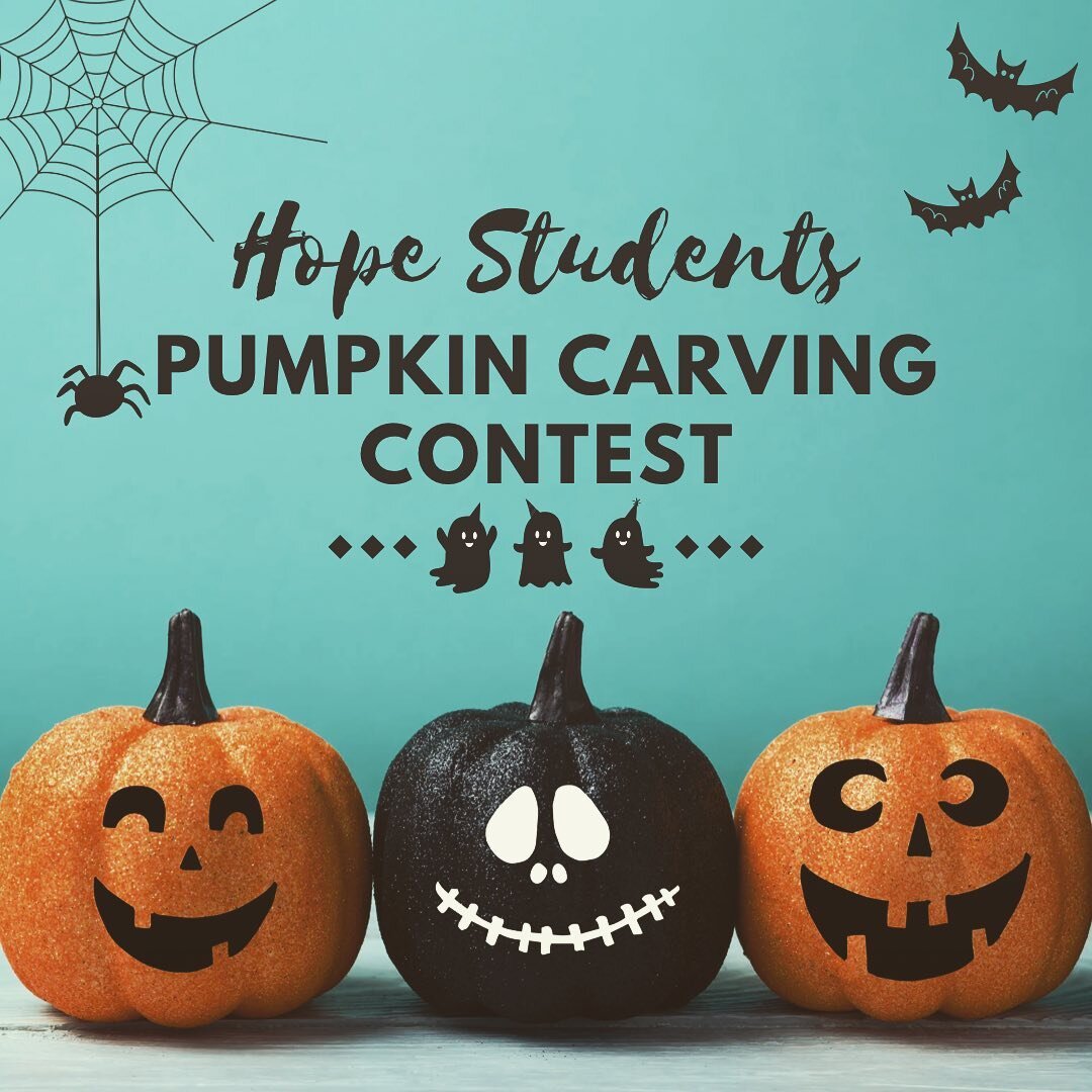 I hope you are ready!! Pumpkin Carving Contest is Wednesday at 6:30pm!!! Bring your friends!!
