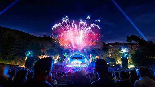 Hollywood Bowl at night