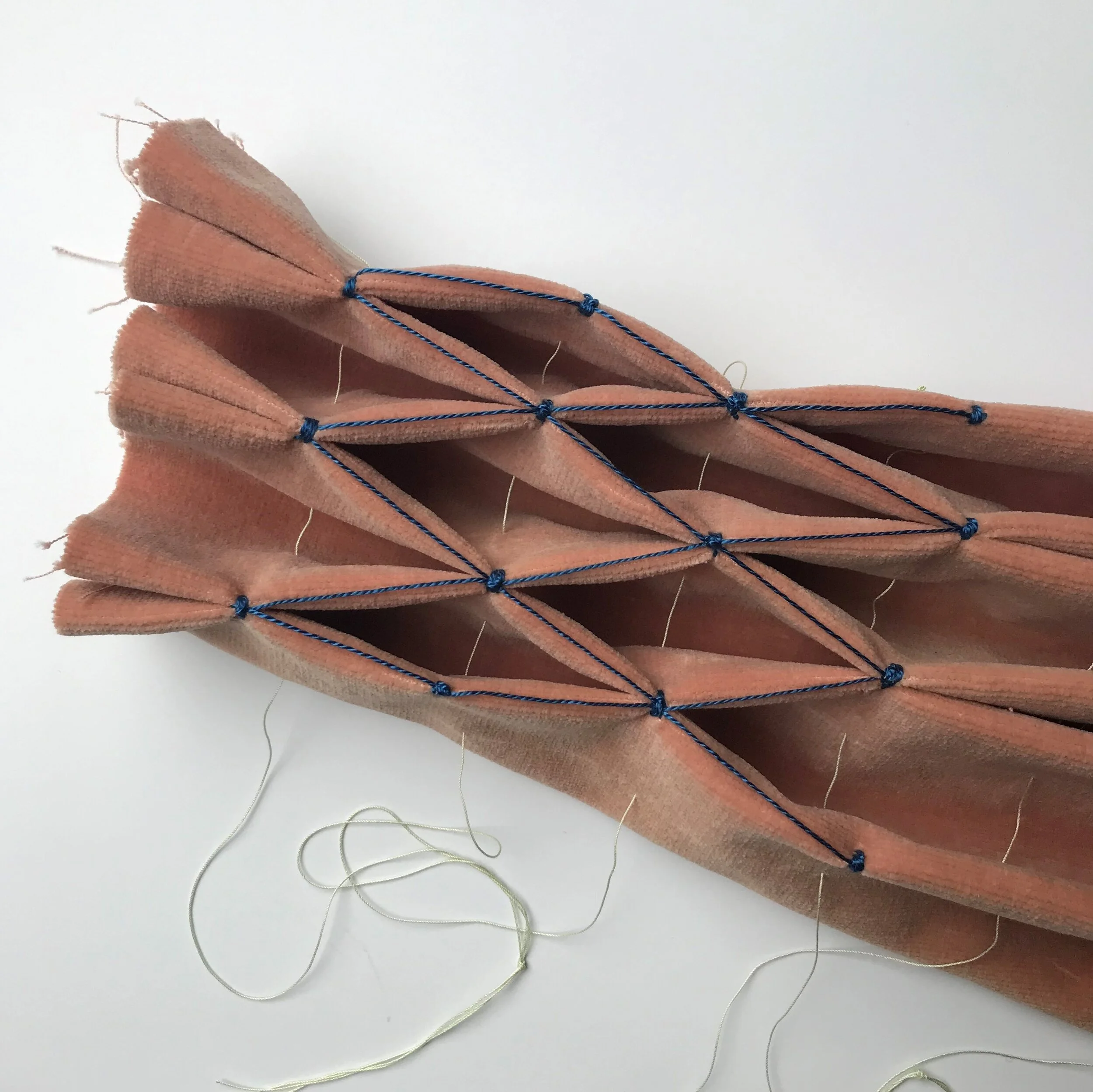 Honeycomb Smock on Velvet